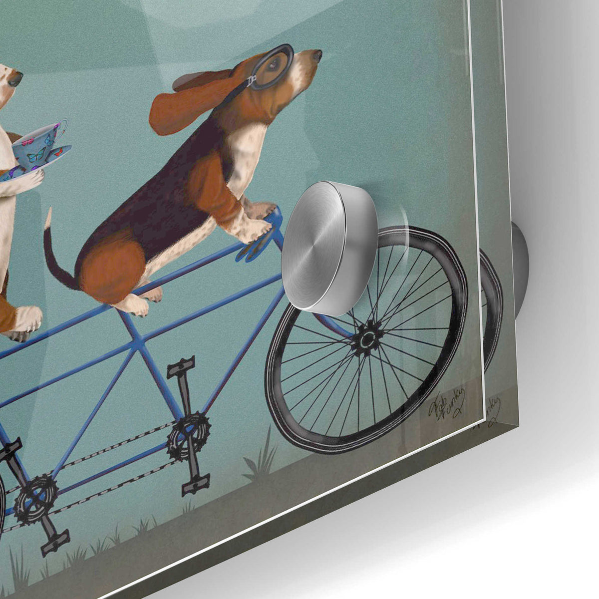 Epic Art 'Basset Hound Tandem' by Fab Funky Acrylic Glass Wall Art,24x36