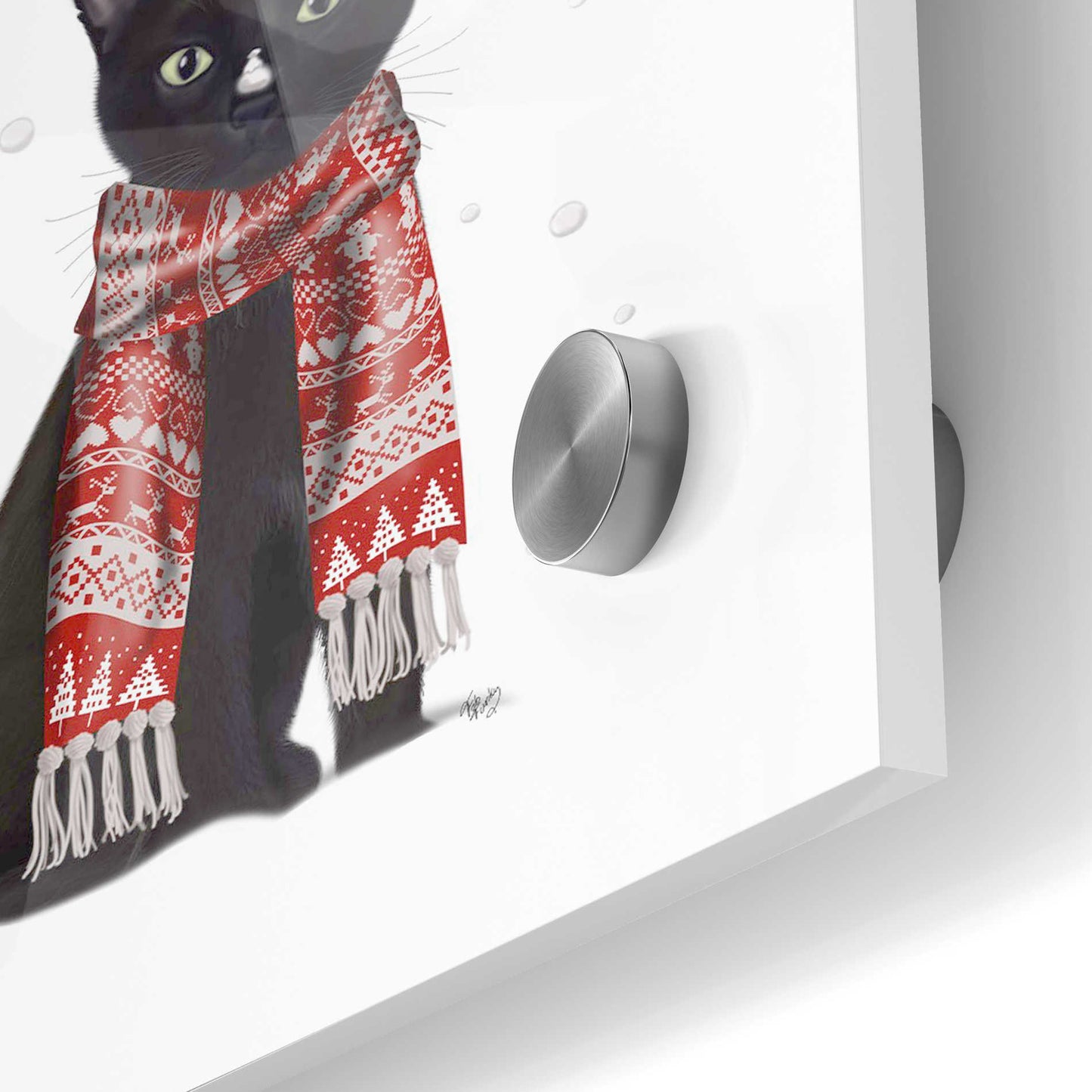 Epic Art 'Black Cat, Red Scarf' by Fab Funky Acrylic Glass Wall Art,24x36