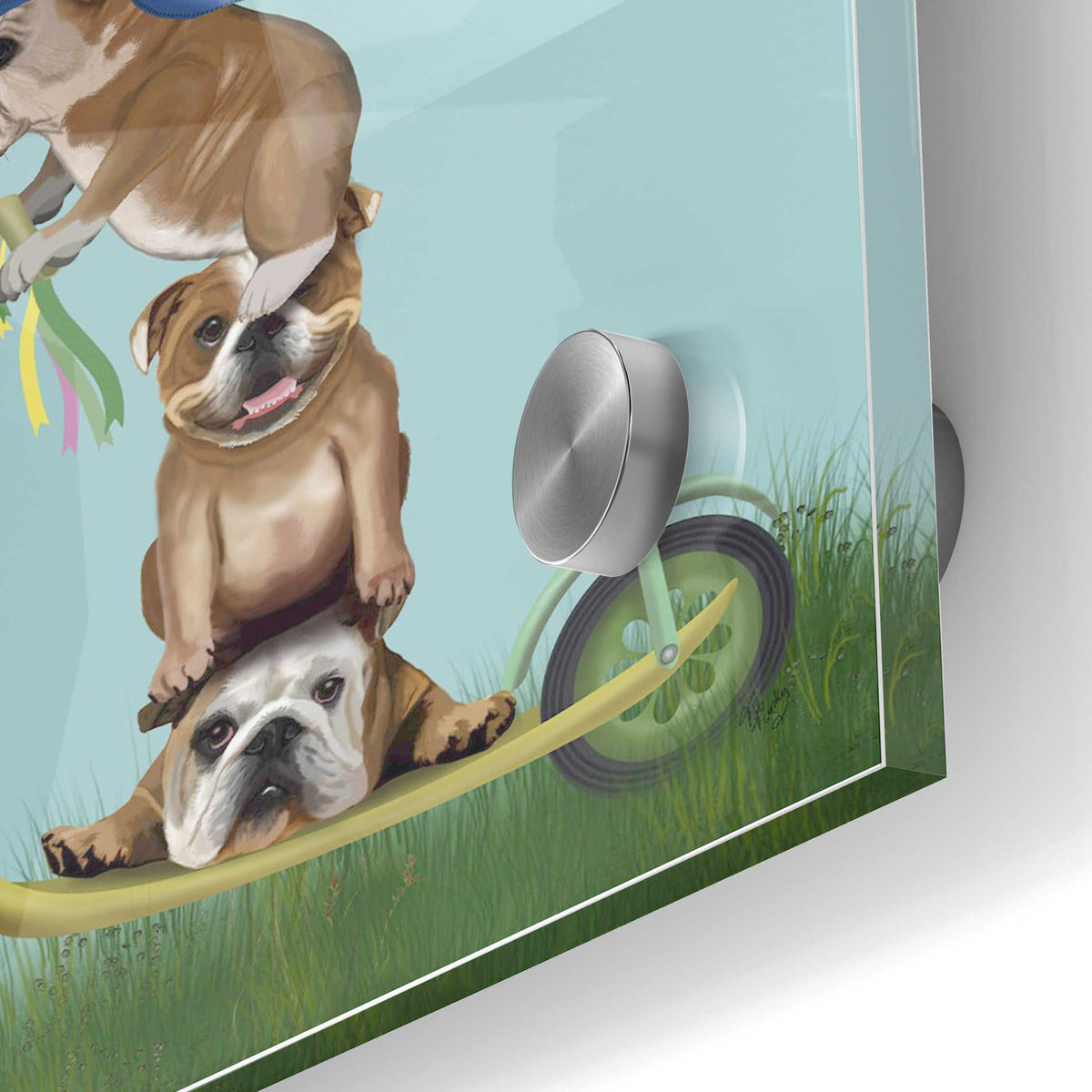 Epic Art 'English Bulldog Scooter' by Fab Funky Acrylic Glass Wall Art,24x36
