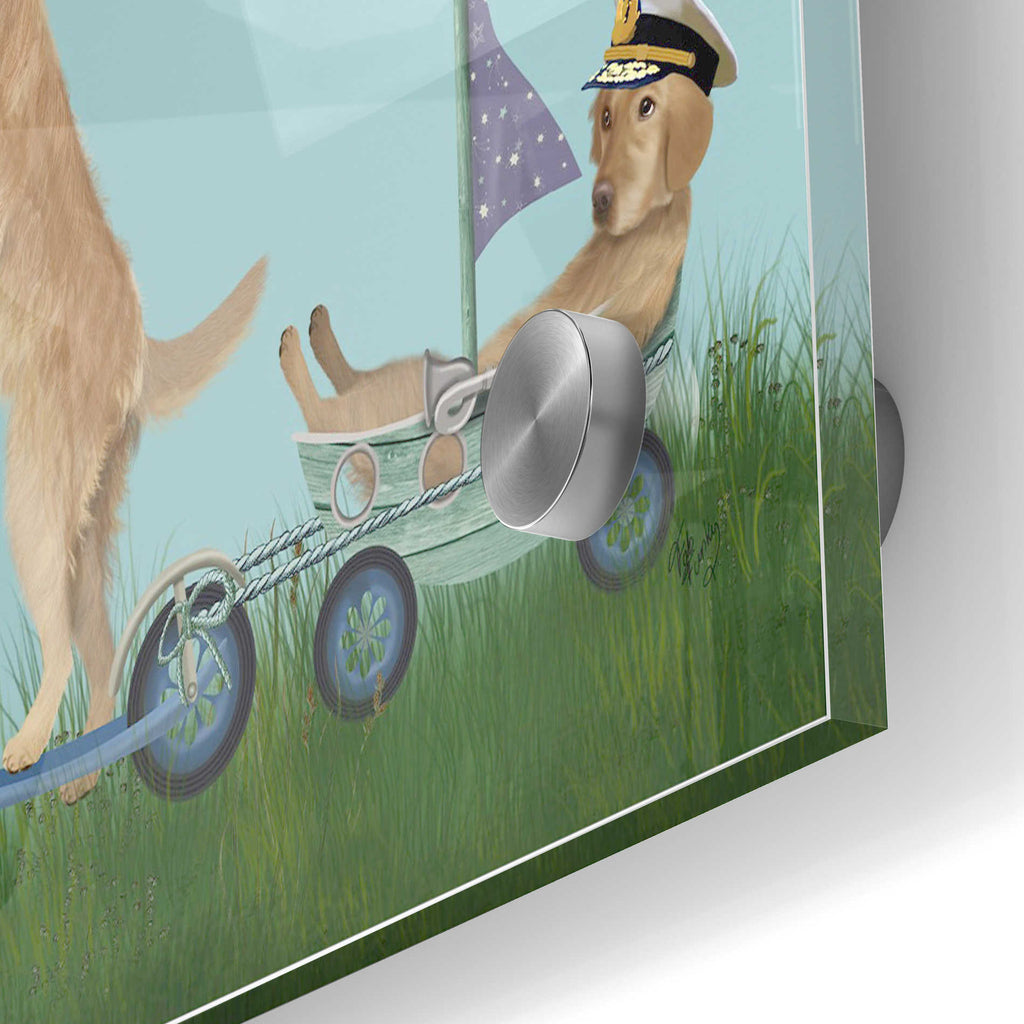 Epic Art 'Golden Retriever Scooter' by Fab Funky Acrylic Glass Wall Art,24x36