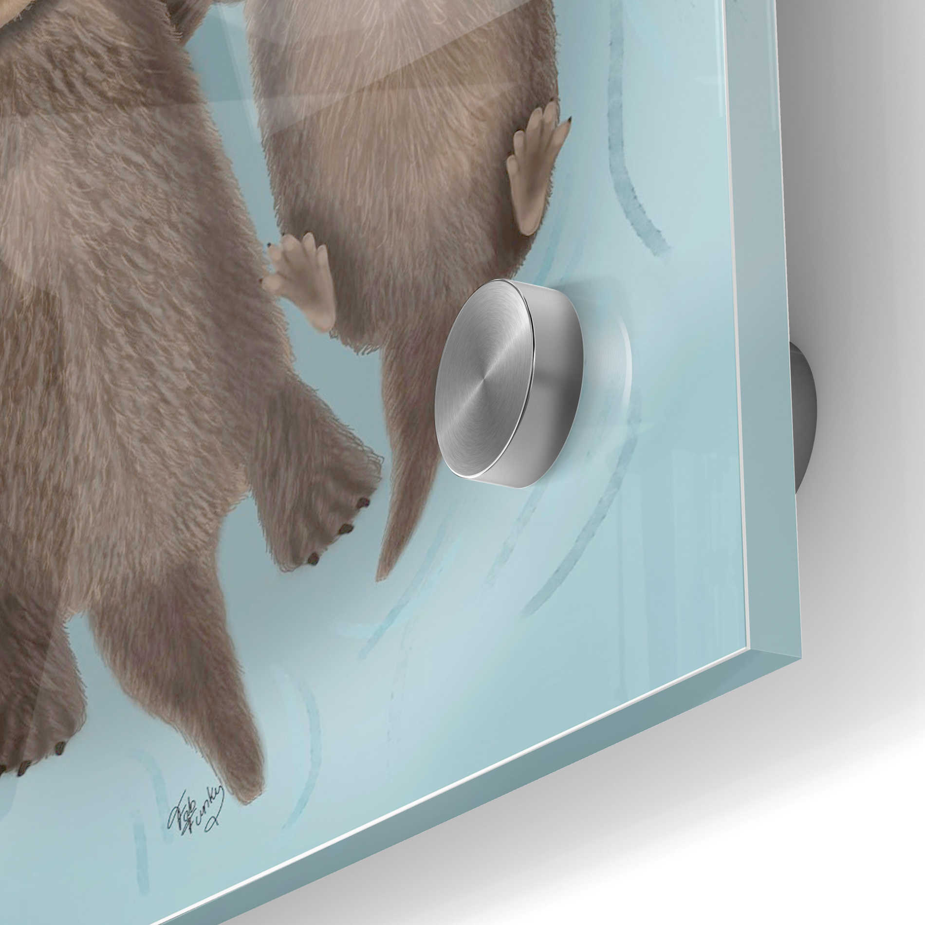Epic Art 'Otters Holding Hands' by Fab Funky Acrylic Glass Wall Art,24x36