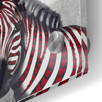 Epic Art 'Zebra, Red Love Hearts' by Fab Funky Acrylic Glass Wall Art,24x36