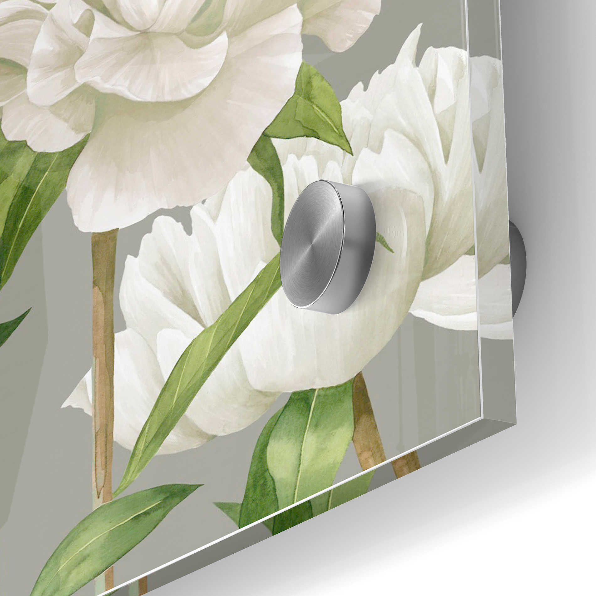 Epic Art 'White Peonies II' by Grace Popp Acrylic Glass Wall Art,24x36