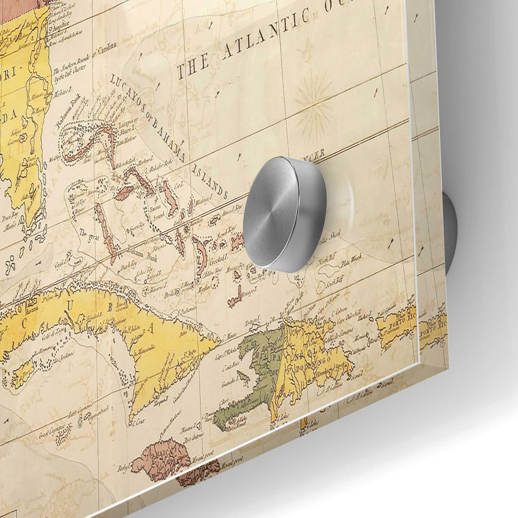 Epic Art 'Map of Carolina, Florida & the Bahama Islands' by Mark Catesby Acrylic Glass Wall Art,24x36