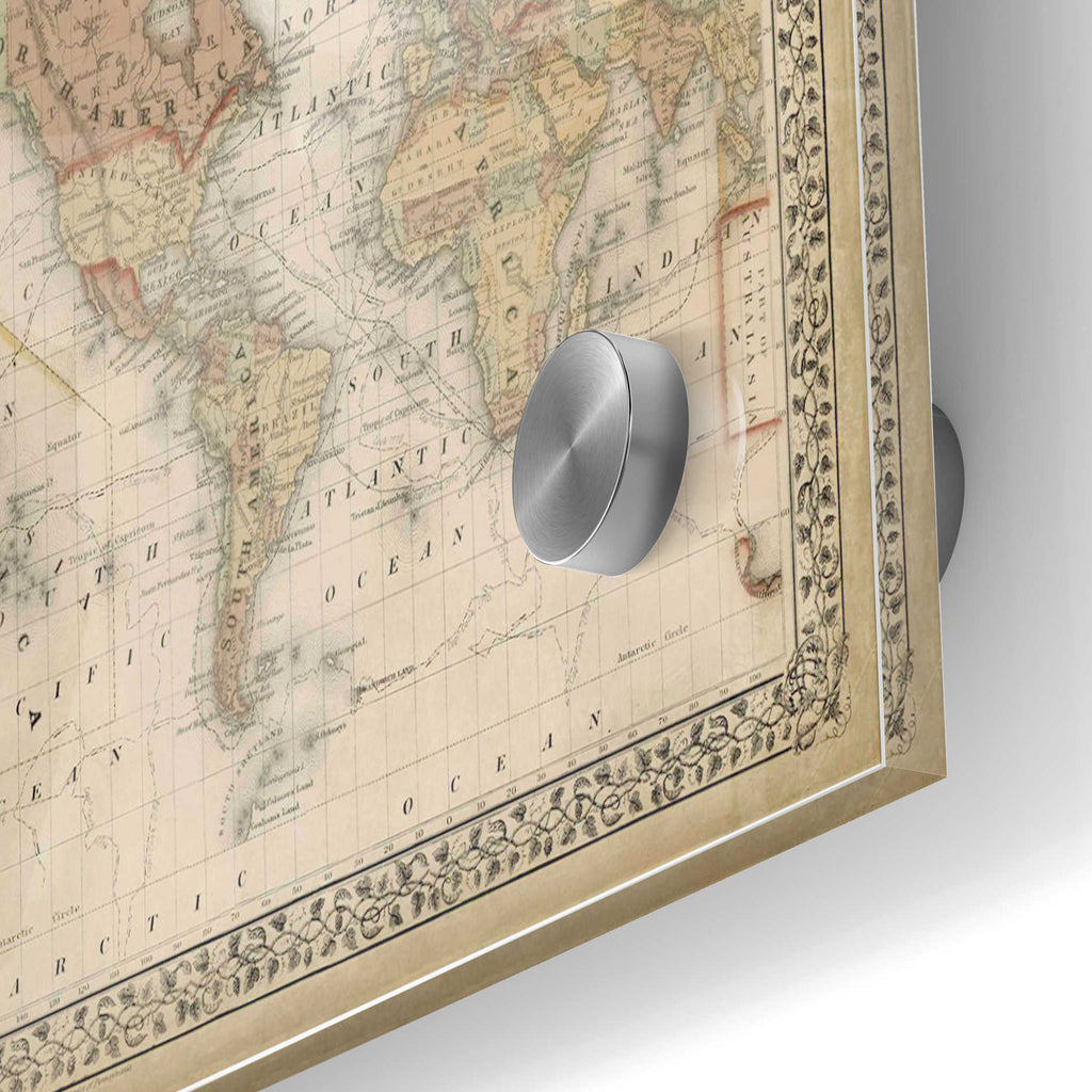 Epic Art 'Mitchell's World Map' by Mitchell Acrylic Glass Wall Art,24x36