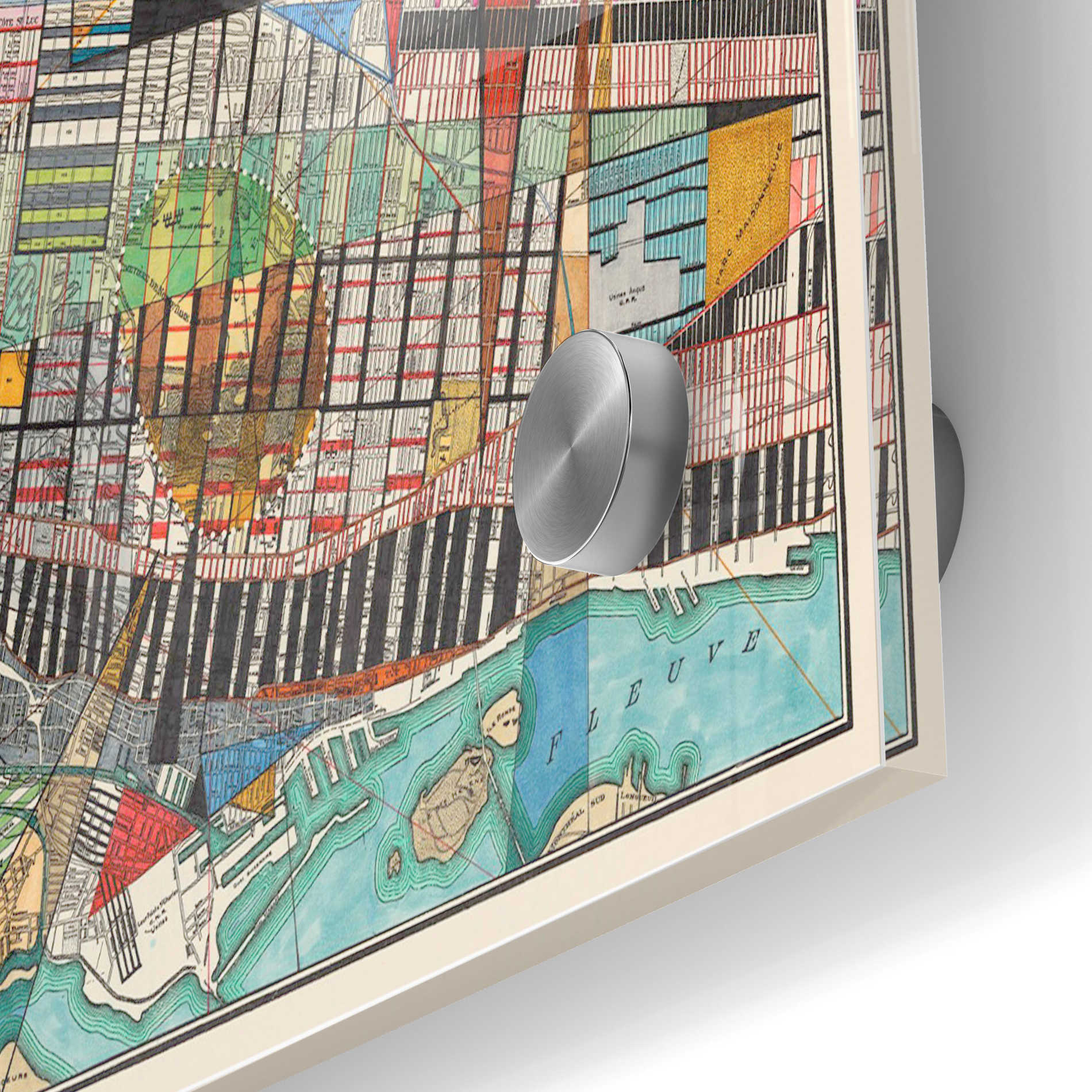 Epic Art 'Modern Map of Montreal' by Nikki Galapon Acrylic Glass Wall Art,24x36