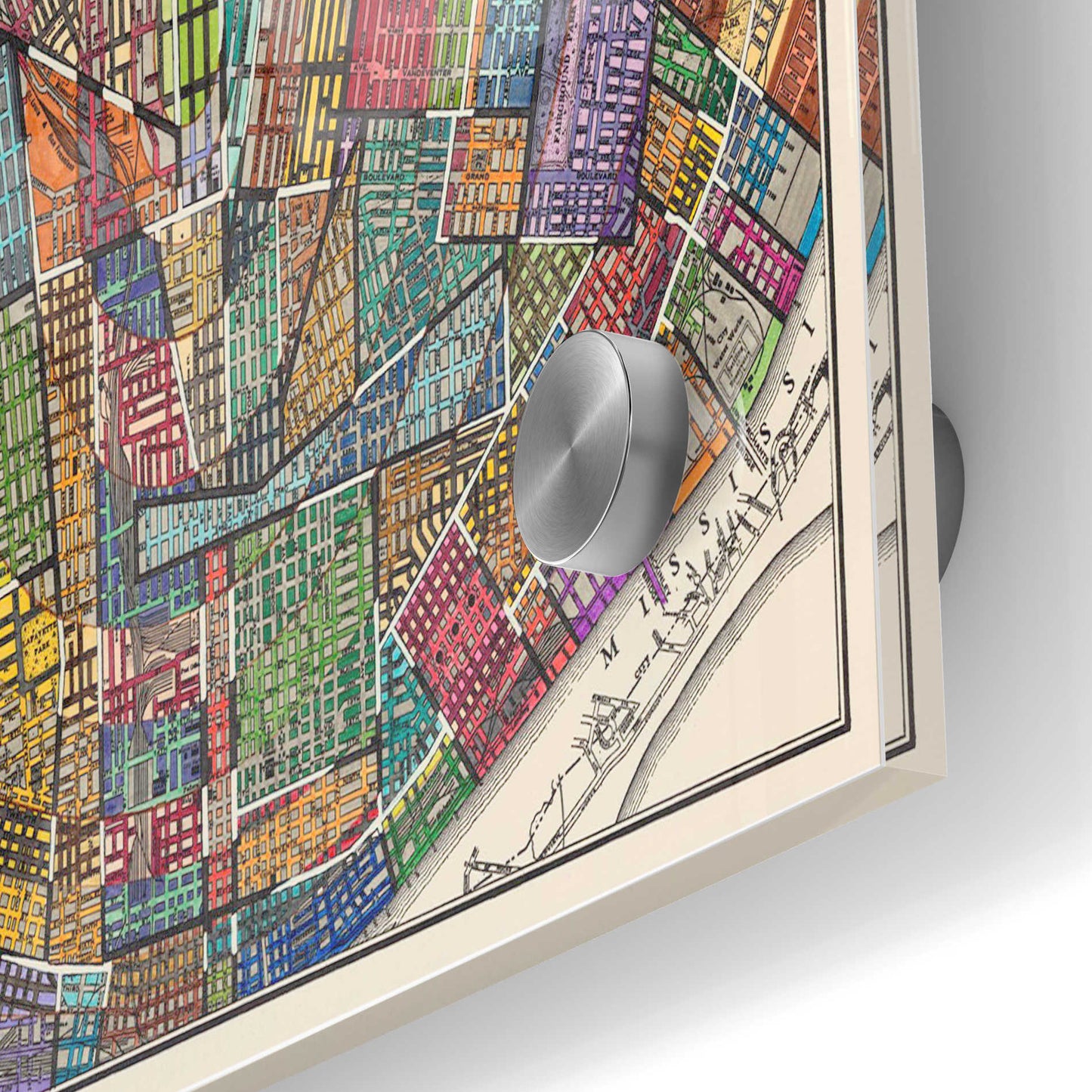 Epic Art 'Modern Map of St. Louis' by Nikki Galapon Acrylic Glass Wall Art,24x36