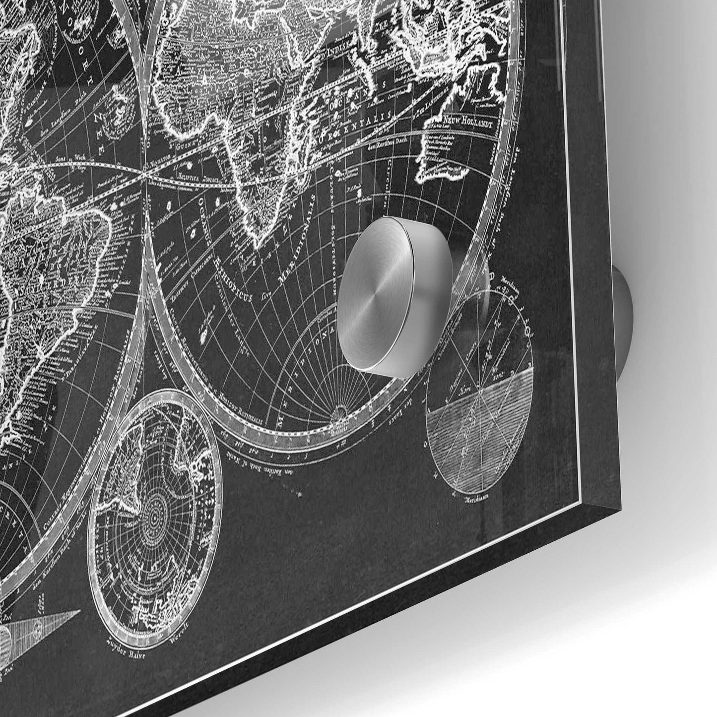 Epic Art 'Charcoal World Map' by Studio W Acrylic Glass Wall Art,24x36