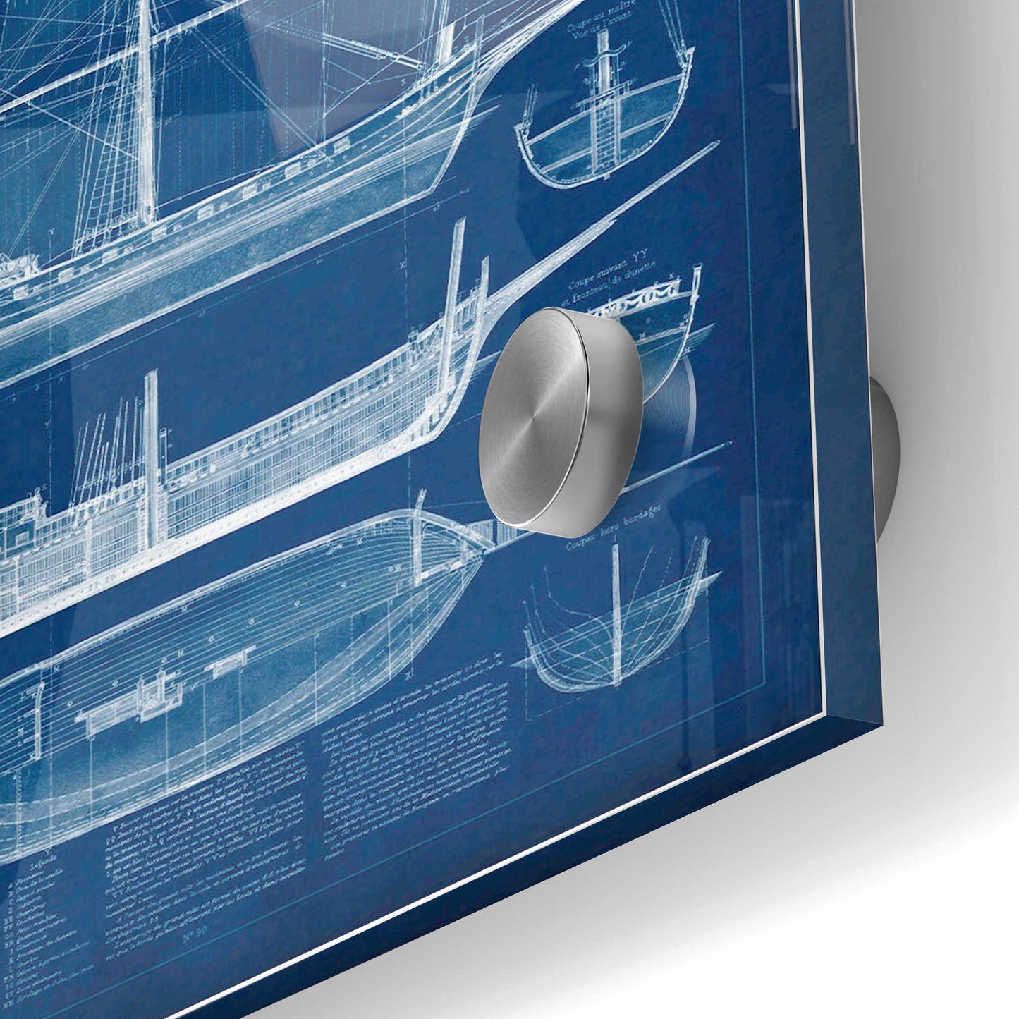 Epic Art 'Antique Ship Blueprint I' by Vision Studio Acrylic Glass Wall Art,24x36
