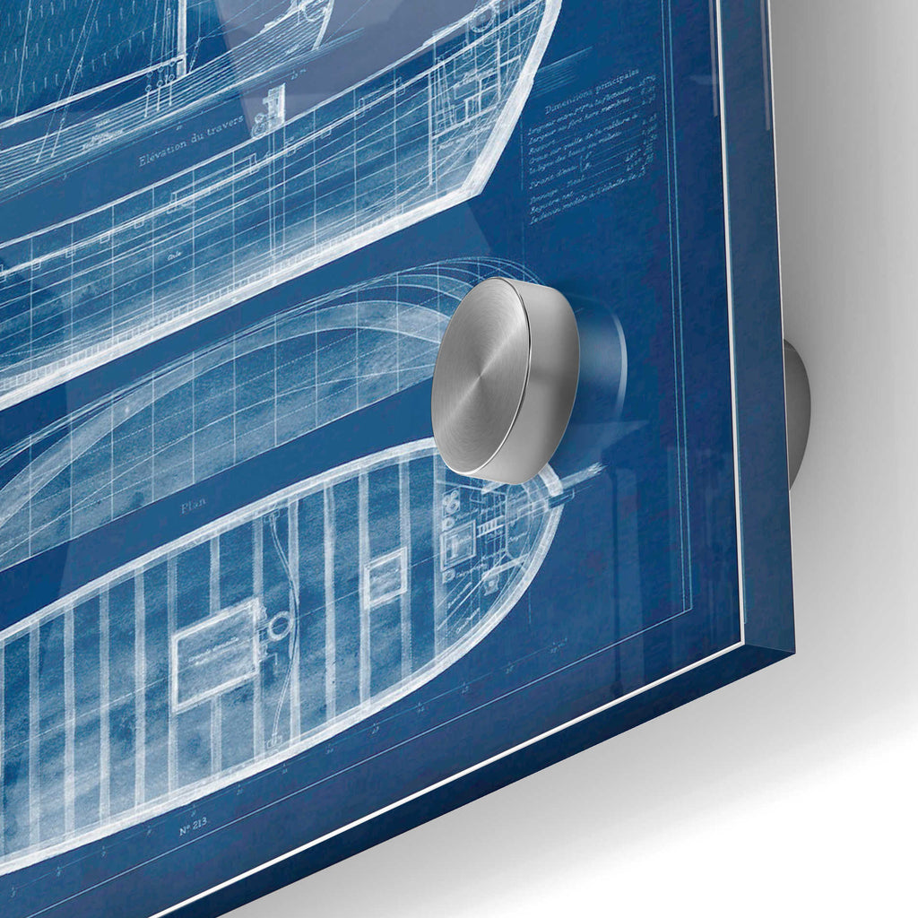 Epic Art 'Antique Ship Blueprint II' by Vision Studio Acrylic Glass Wall Art,24x36