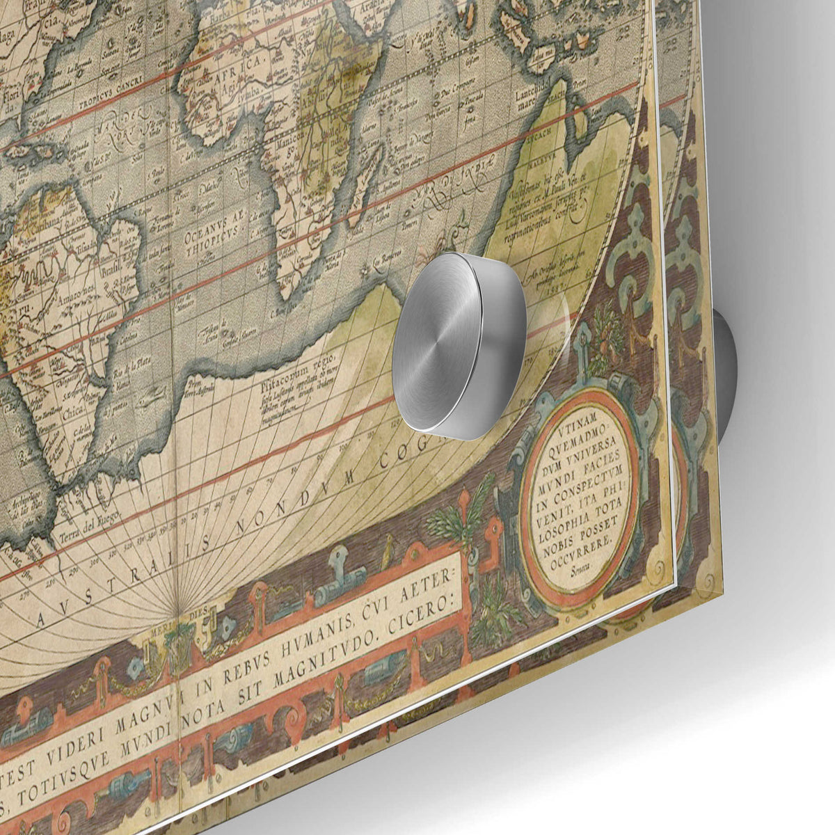 Epic Art 'Antique World Map 36x48' by Vision Studio Acrylic Glass Wall Art,24x36
