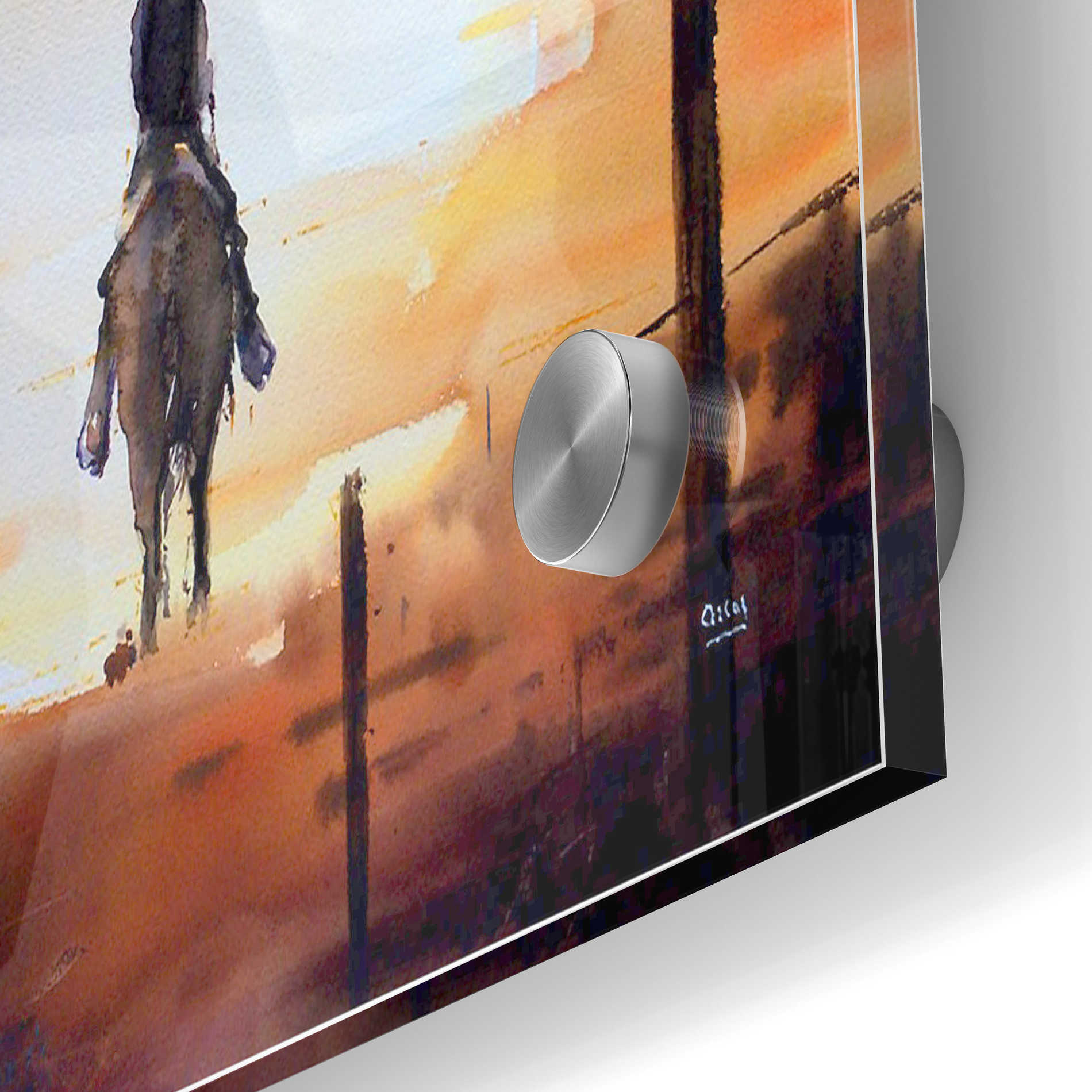 Epic Art 'Sunset Rider' by Oscar Alvarez Pardo, Acrylic Glass Wall Art,24x36