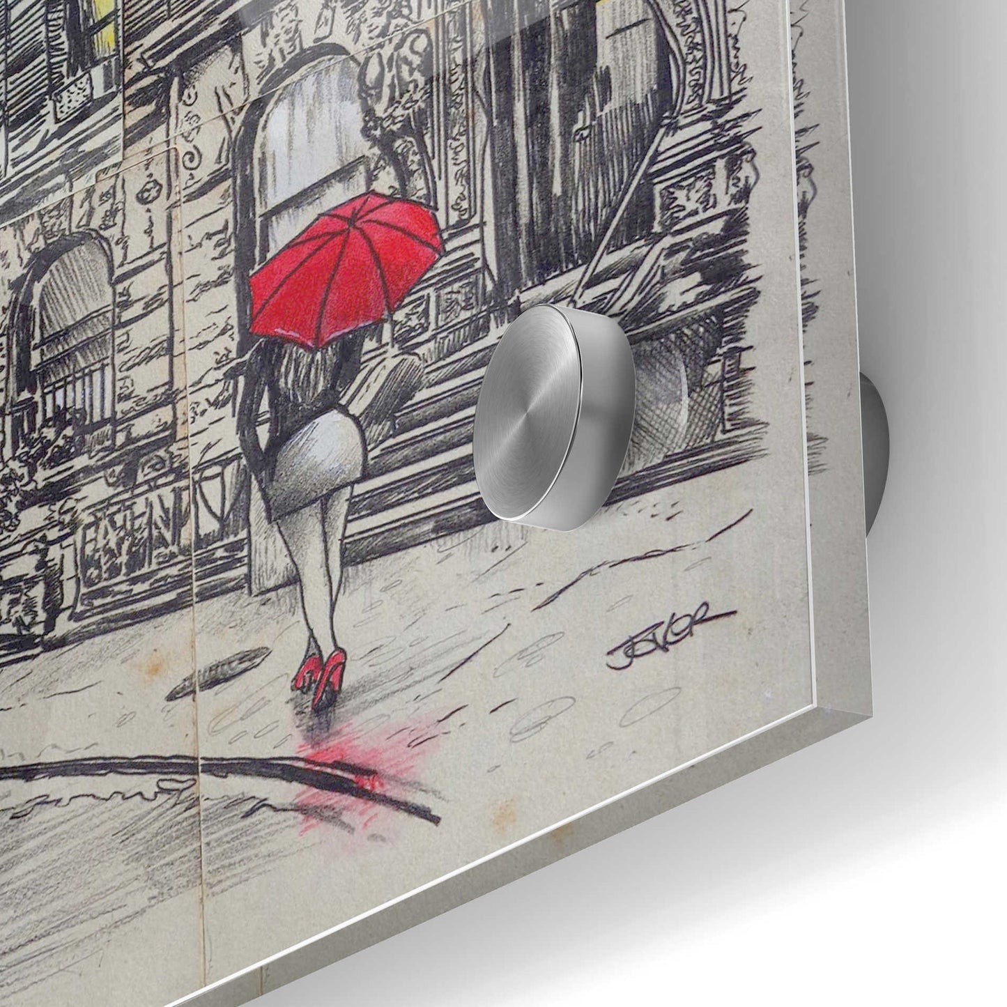 Epic Art 'Burrough Walk' by Loui Jover, Acrylic Glass Wall Art,24x36