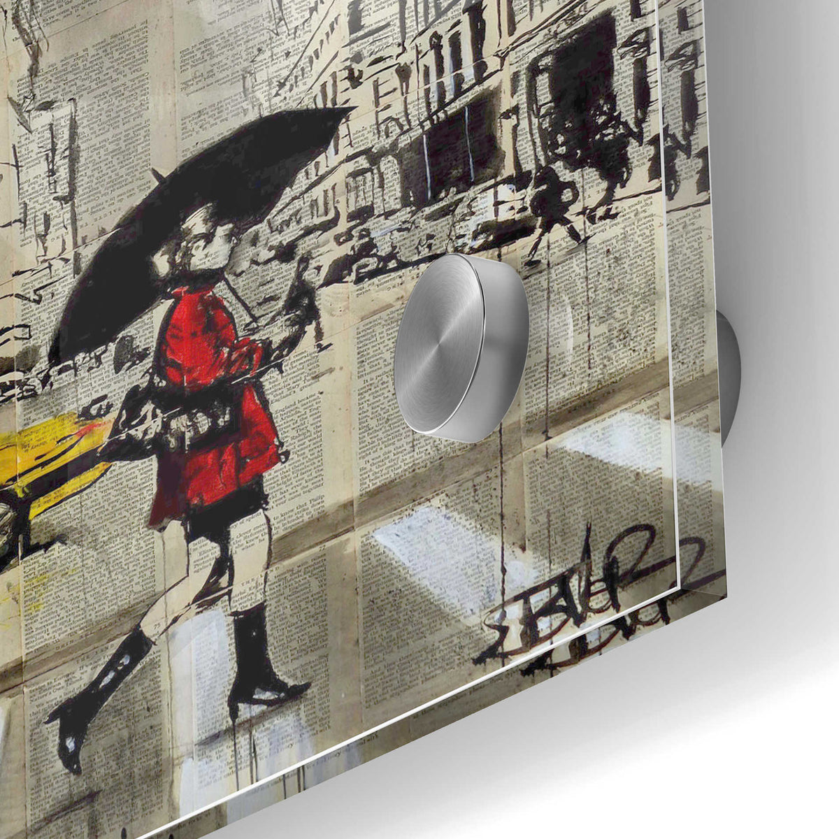 Epic Art 'Red Coat' by Loui Jover, Acrylic Glass Wall Art,24x36