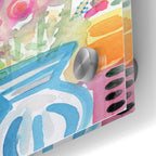 Epic Art 'Blue Vase Of Flowers' by Linda Woods, Acrylic Glass Wall Art,24x36