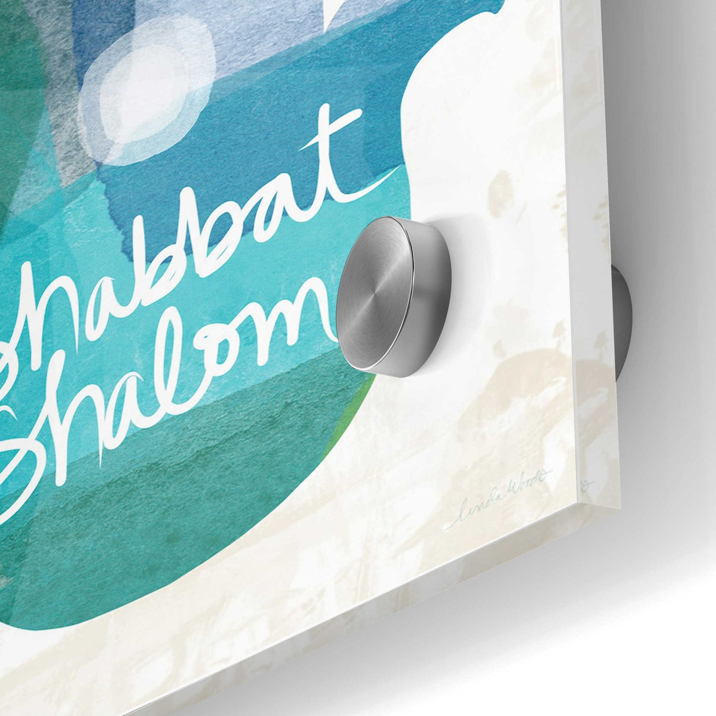 Epic Art 'Shabbat Shalom Hamsa' by Linda Woods, Acrylic Glass Wall Art,24x36