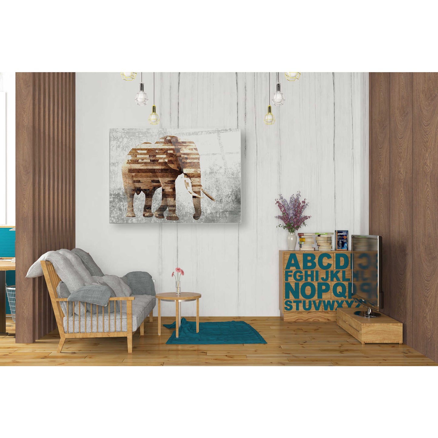 Epic Art 'Rustic Brown Elephant' by Irena Orlov, Acrylic Glass Wall Art,24x36