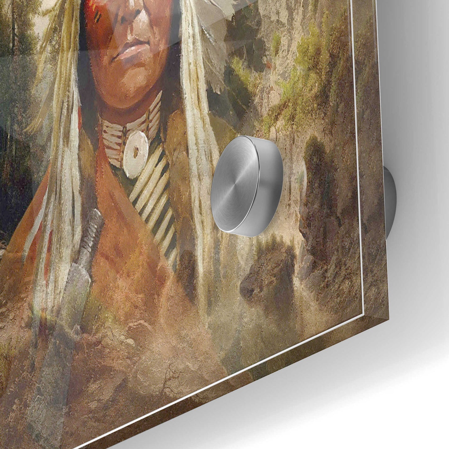 Epic Art 'Sitting Bull' by Steve Hunziker, Acrylic Glass Wall Art,24x36