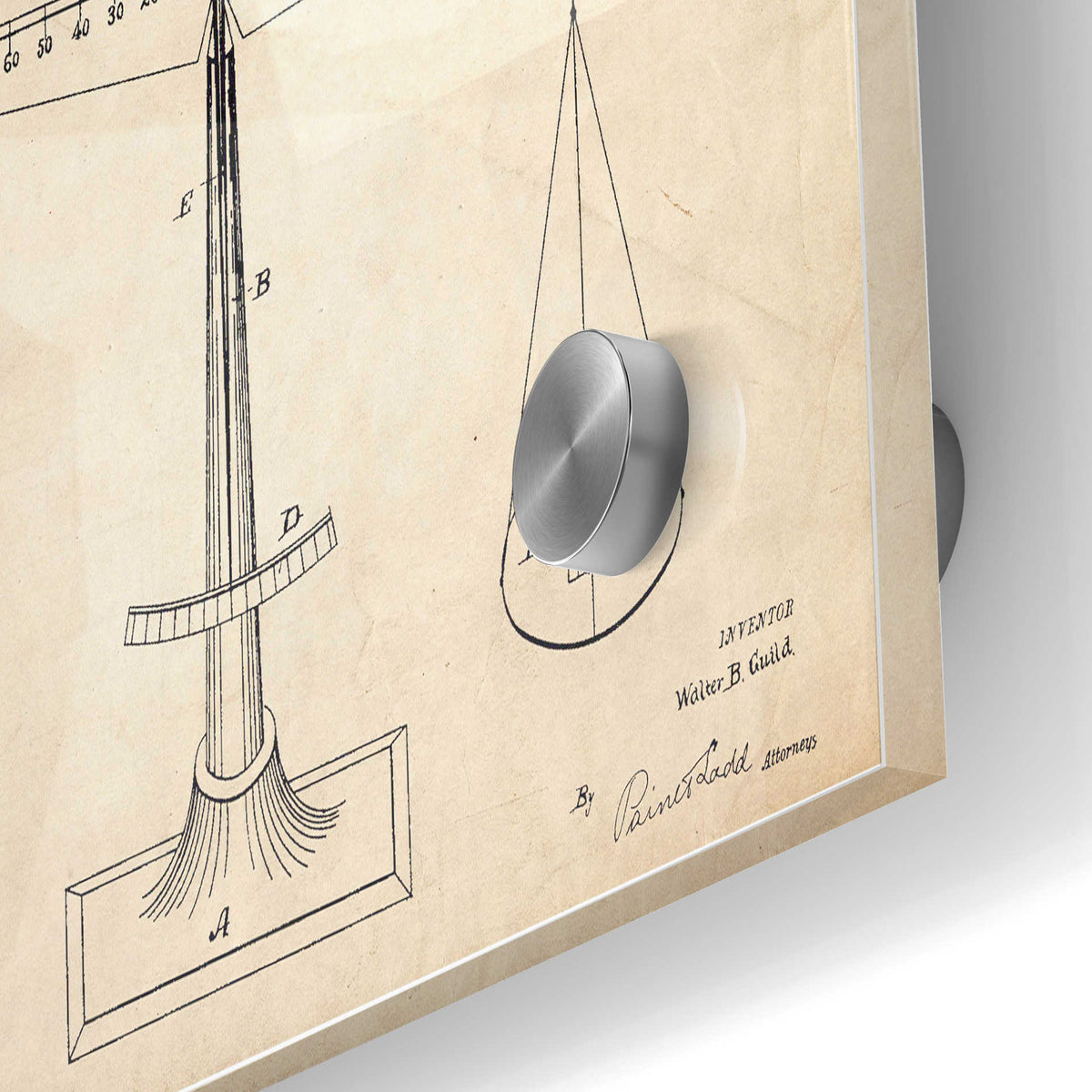 Epic Art 'Scales of Justice Blueprint Patent Parchment' Acrylic Glass Wall Art,24x36
