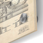 Epic Art 'Dentist Chair Blueprint Patent Parchment' Acrylic Glass Wall Art,24x36
