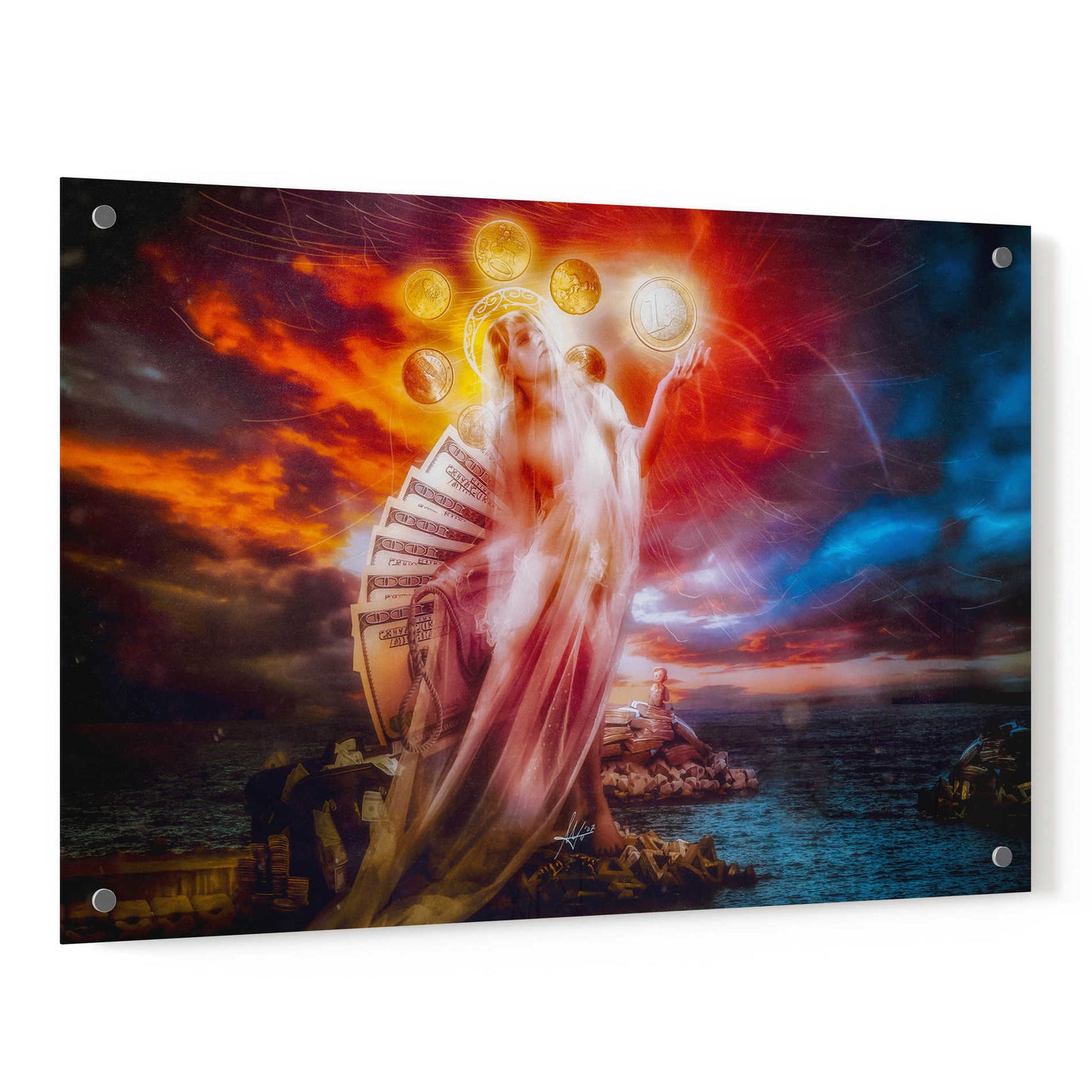Epic Art 'St. Mary of Coins' by Mario Sanchez Nevado, Acrylic Glass Wall Art,24x36