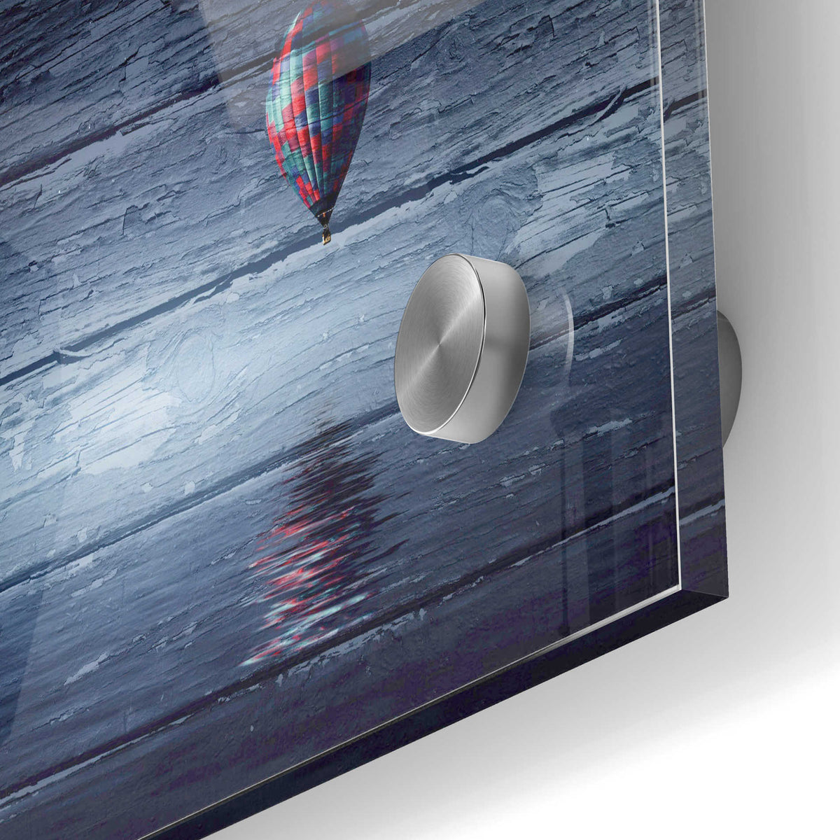 Epic Art "Wood Series: One Air Balloon" Acrylic Glass Wall Art,24x36