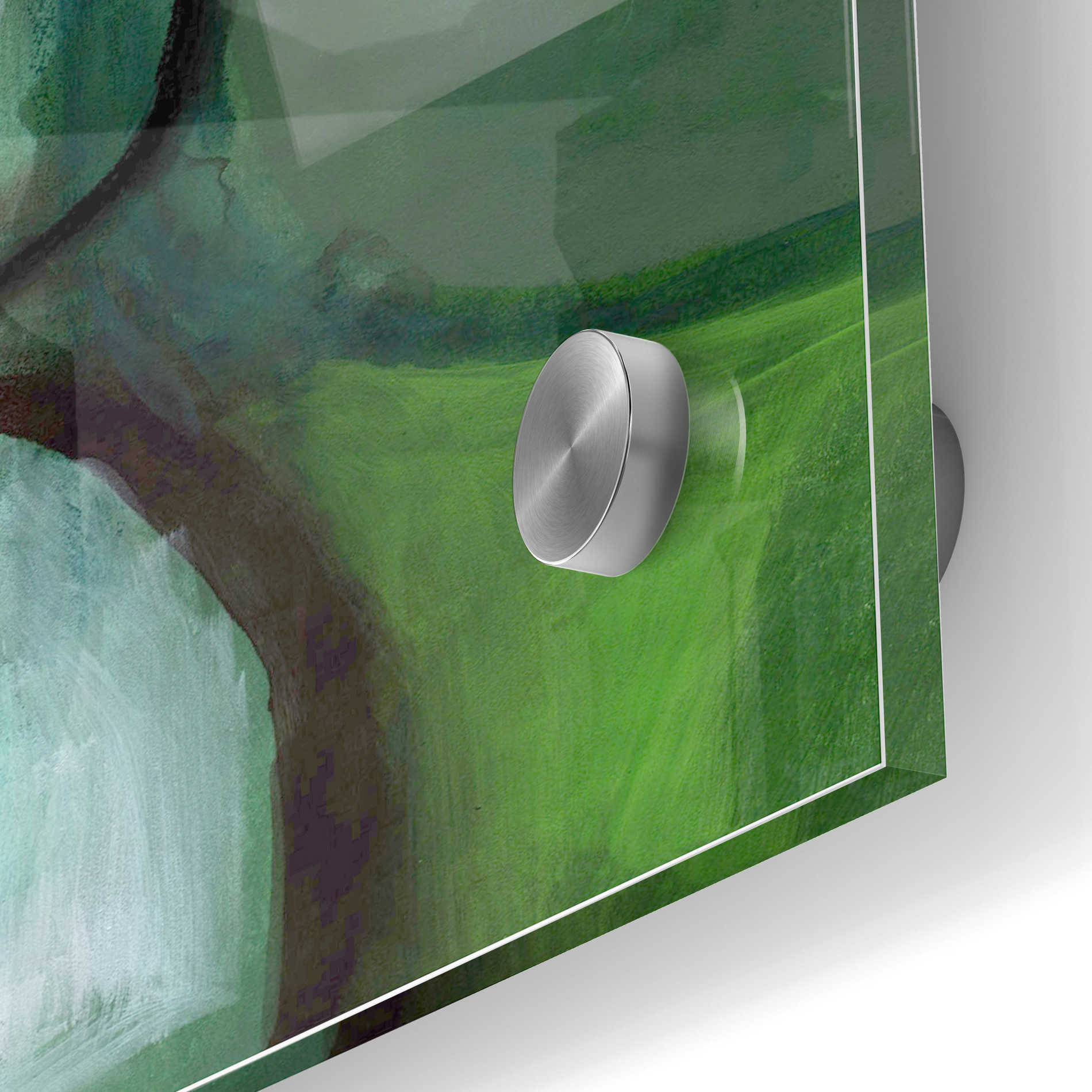 Epic Art 'Green Abstract' by Linda Woods, Acrylic Glass Wall Art,24x36