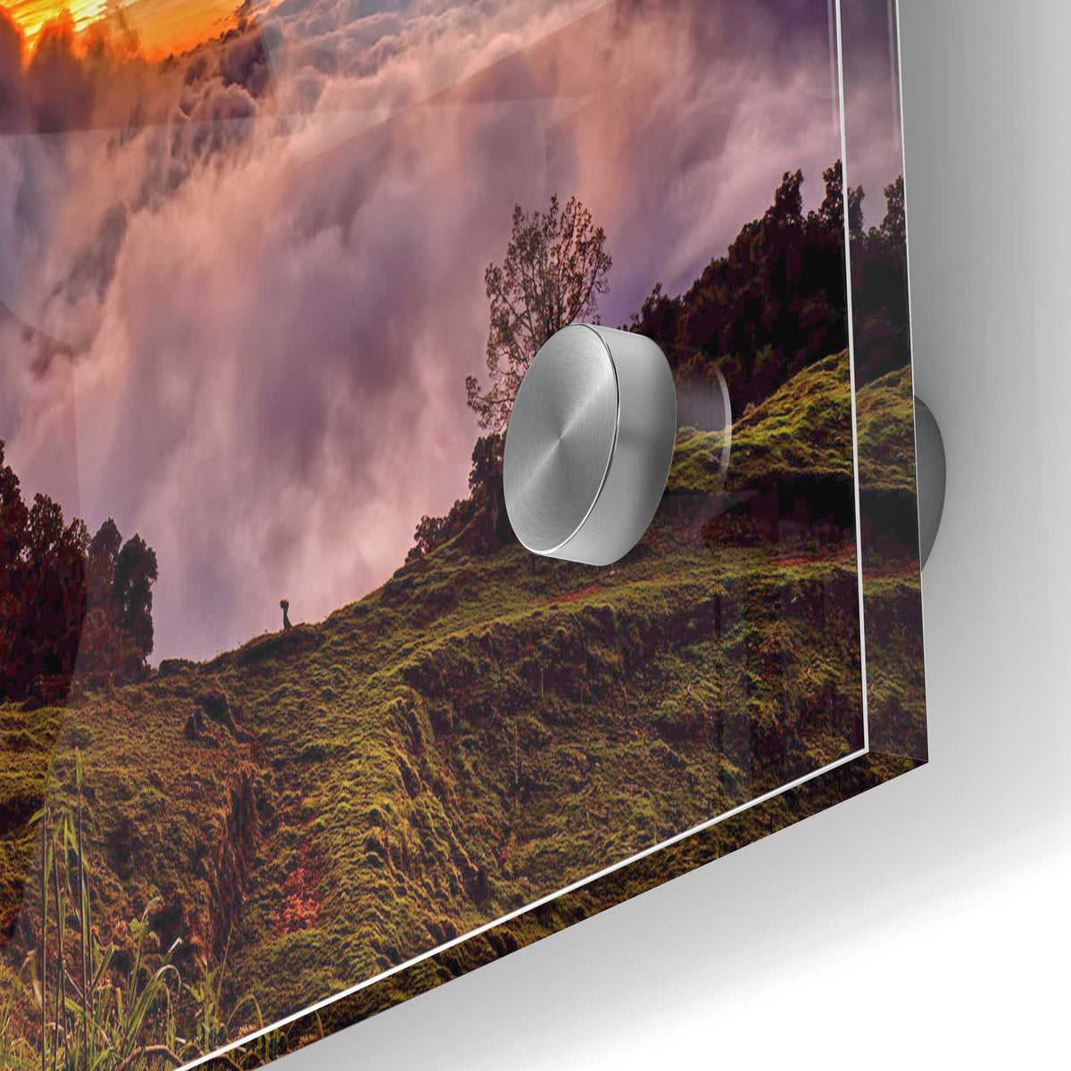 Epic Art 'Valley Clouds at Sunset,' Acrylic Glass Wall Art,24x36