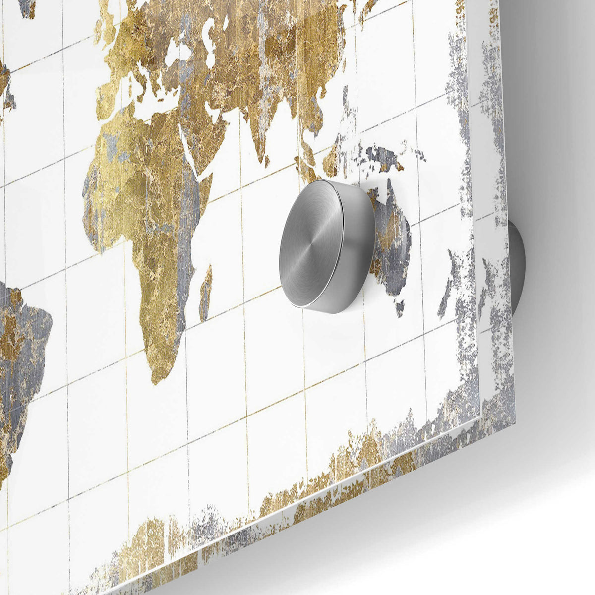 Epic Art 'Gilded Map' by Wild Apple Portfolio, Acrylic Glass Wall Art,24x36