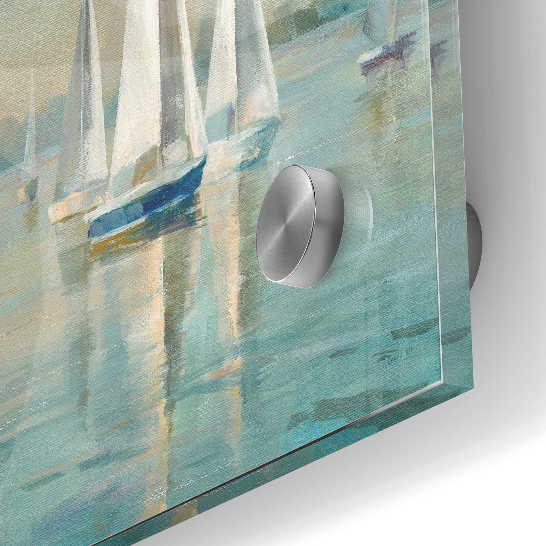 Epic Art 'Sailboats At Sunrise' by Danhui Nai, Acrylic Glass Wall Art,24x36