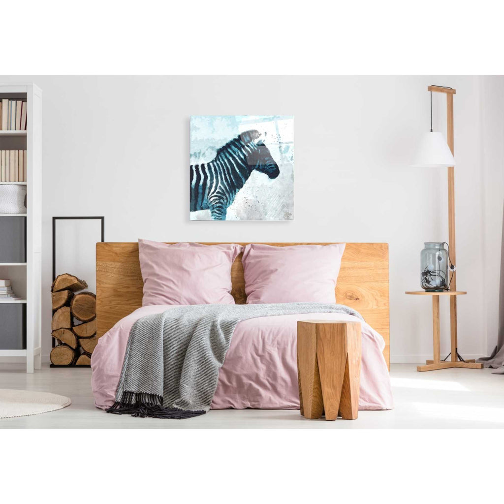 Epic Art 'Zebra' by Linda Woods, Acrylic Glass Wall Art,36x36