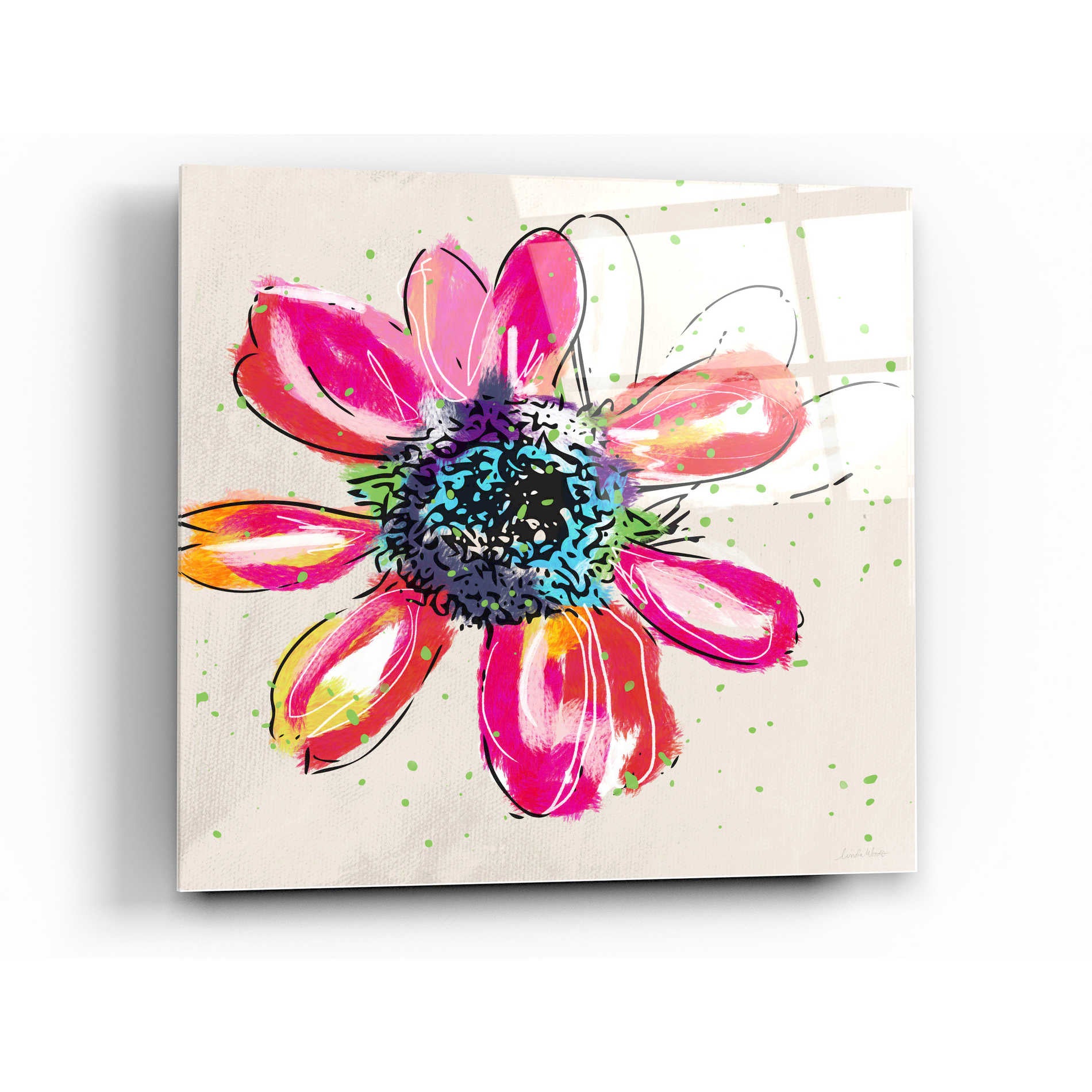 Epic Art 'Colorful Daisy' by Linda Woods, Acrylic Glass Wall Art,36x36