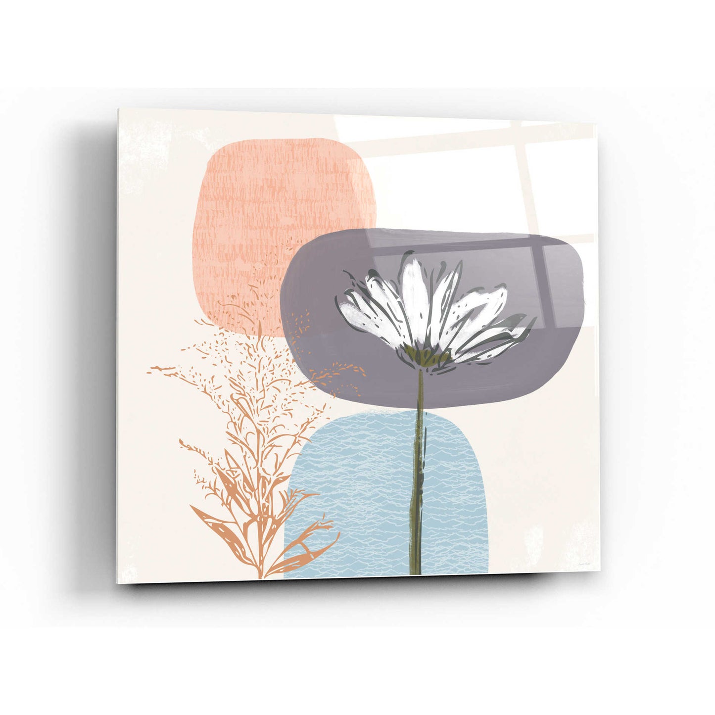 Epic Art 'Soft Floral II' by Linda Woods, Acrylic Glass Wall Art,36x36