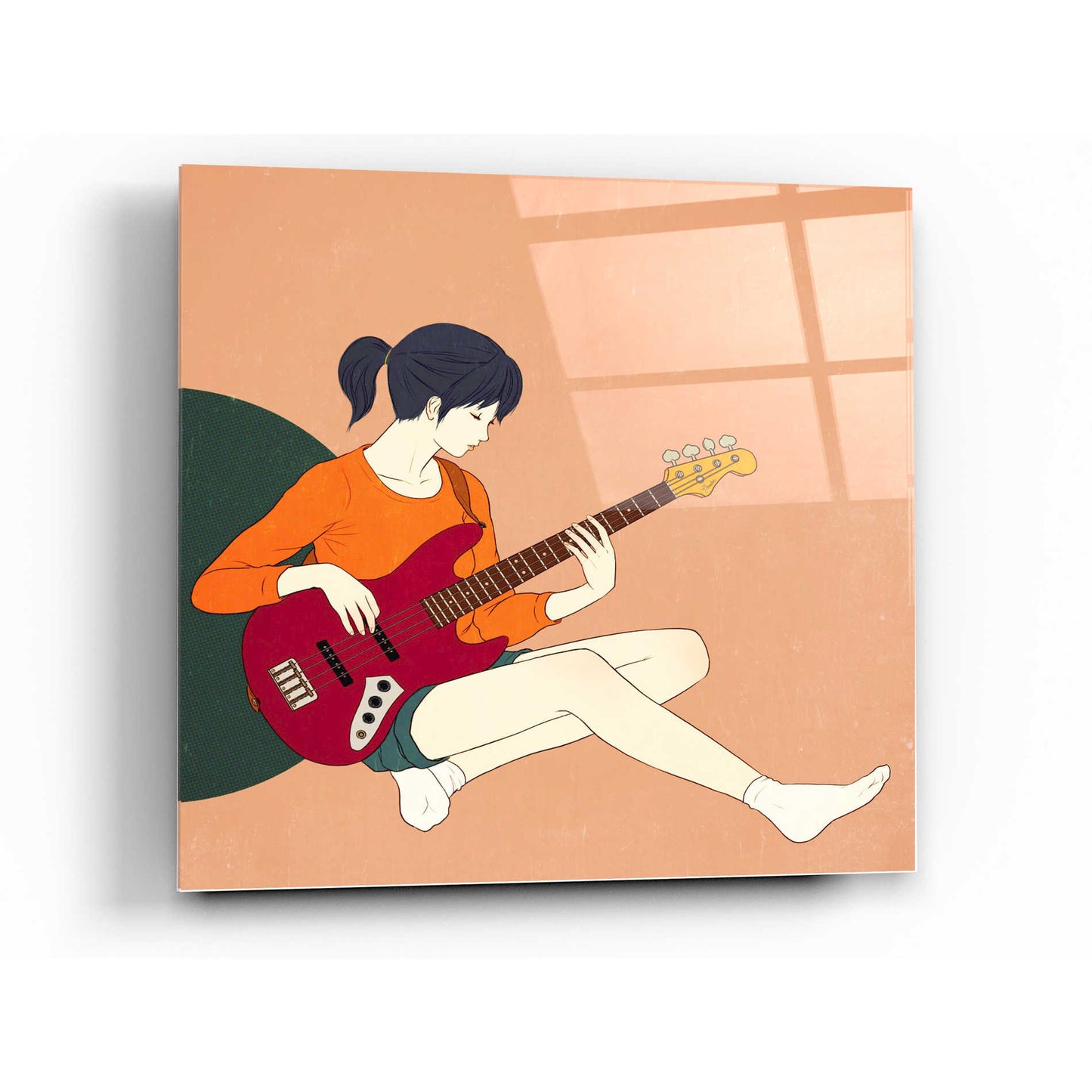 Epic Art 'Playing The Bass' by Sai Tamiya, Acrylic Glass Wall Art,36x36