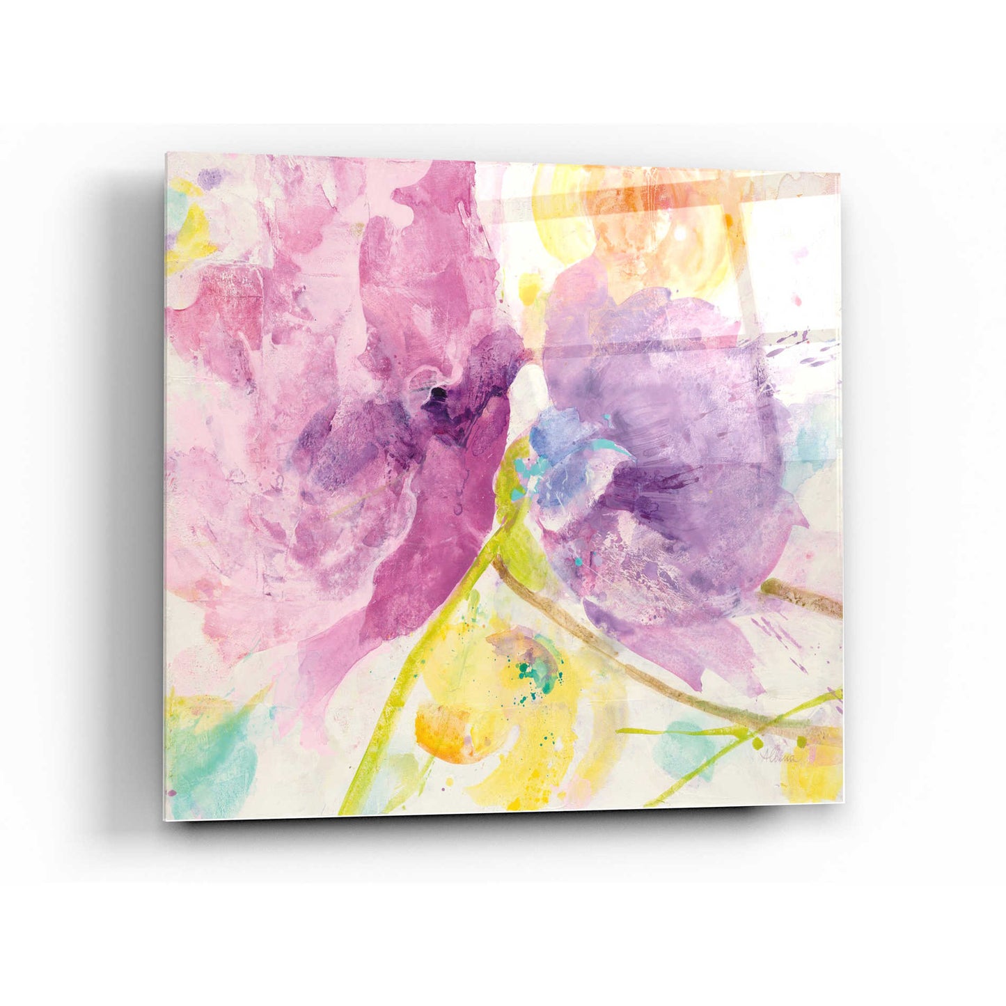 Epic Art 'Spring Abstracts Florals I' by Albena Hristova, Acrylic Glass Wall Art,36x36
