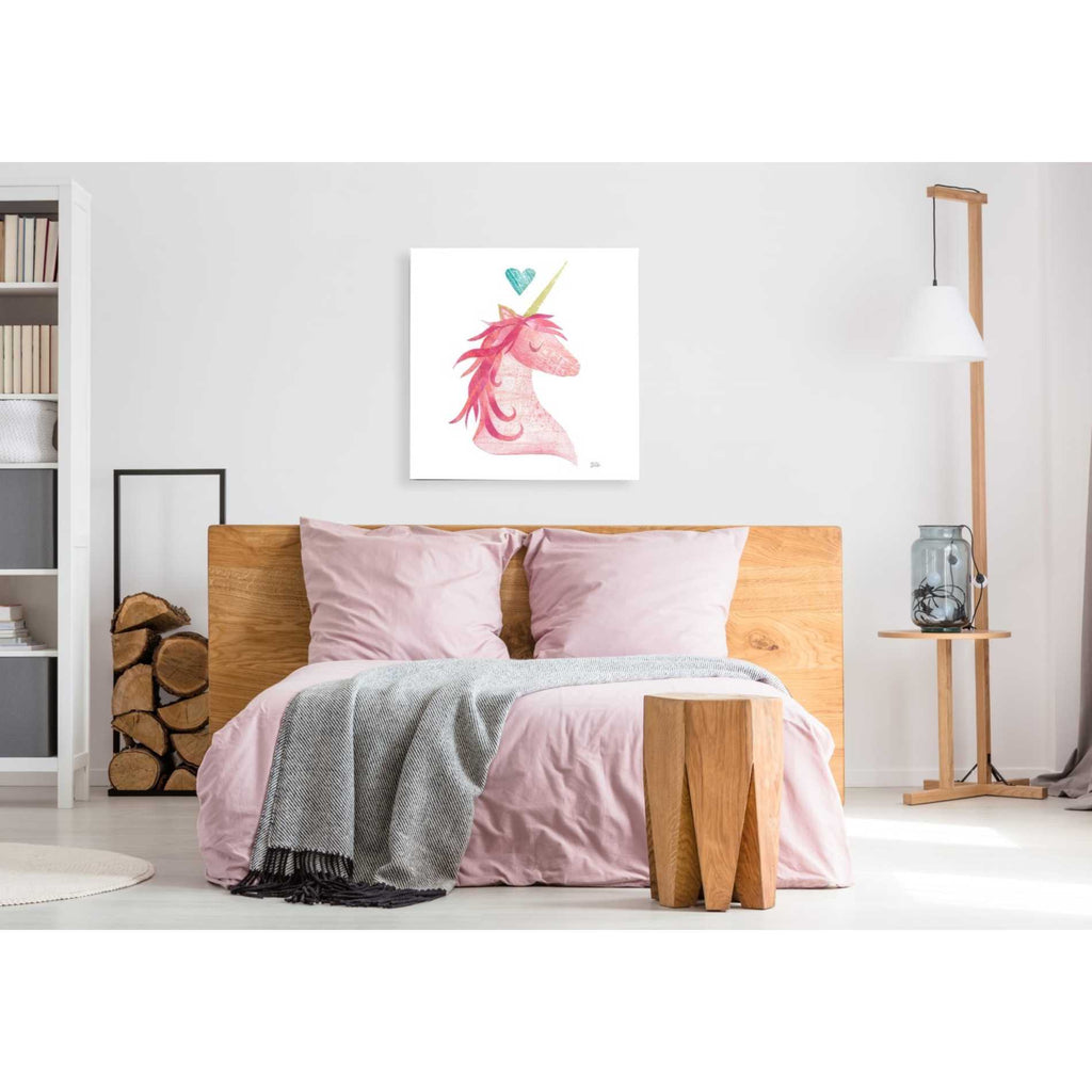 Epic Art 'Unicorn Magic I Heart Sq' by Melissa Averinos, Acrylic Glass Wall Art,36x36