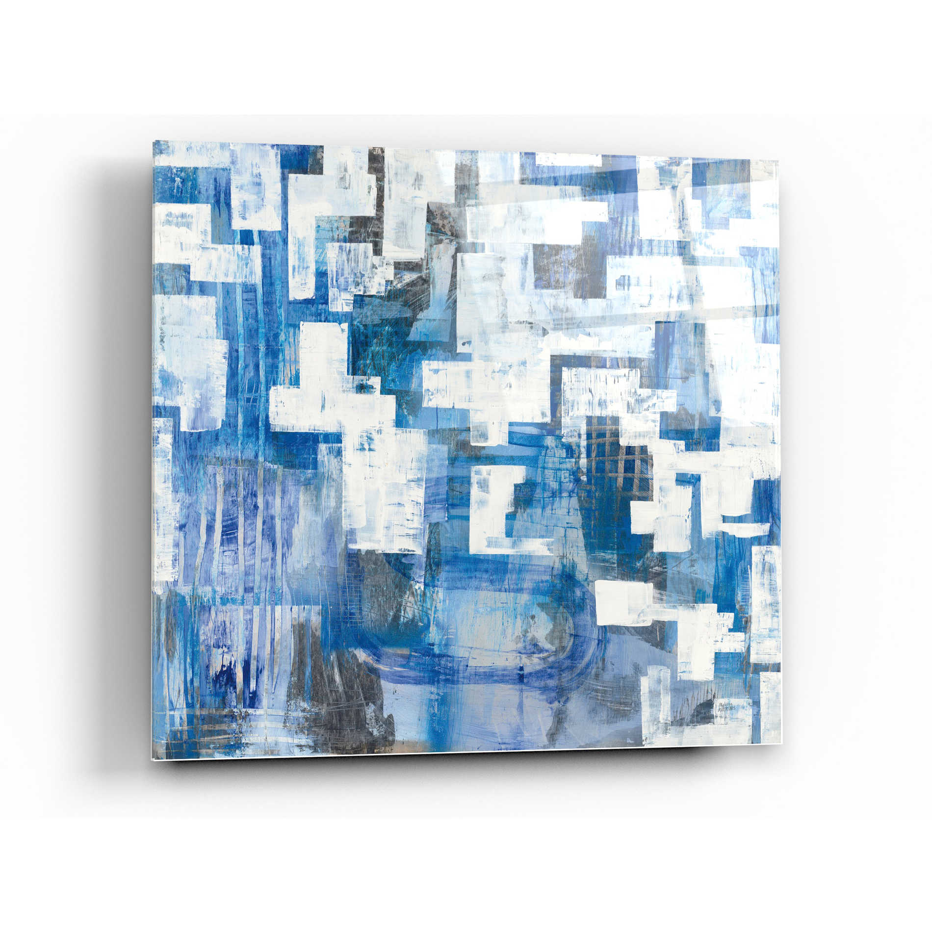 Epic Art 'In Blue A Maze' by Melissa Averinos, Acrylic Glass Wall Art,36x36