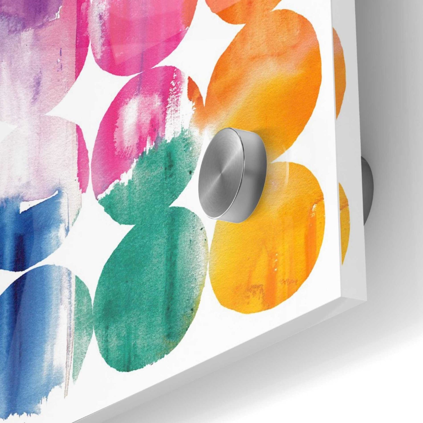 Epic Art 'Spring Dots Crop with White Border' by Elyse DeNeige, Acrylic Glass Wall Art,36x36