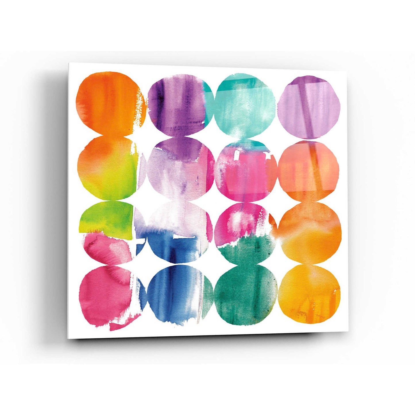 Epic Art 'Spring Dots Crop with White Border' by Elyse DeNeige, Acrylic Glass Wall Art,36x36
