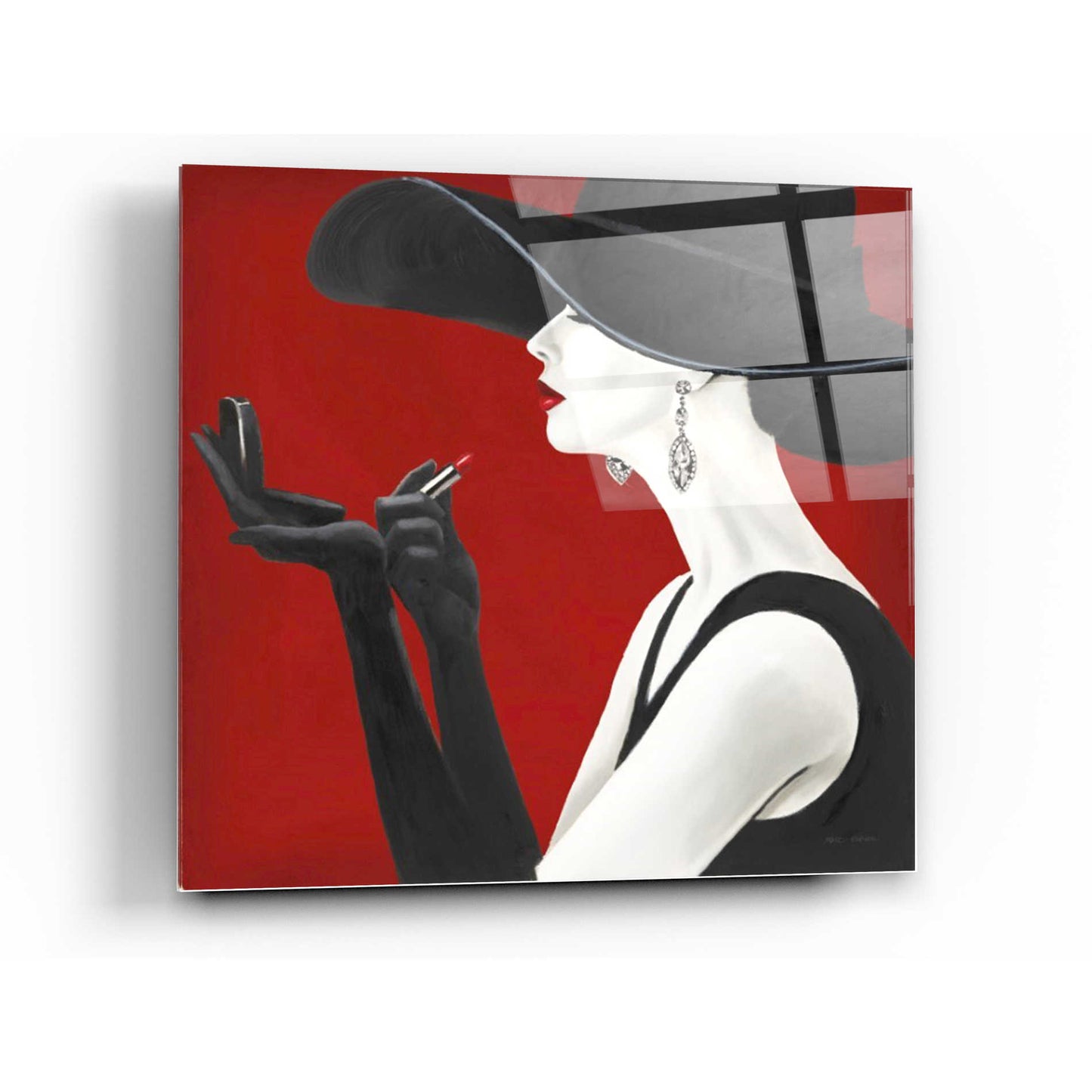 Epic Art 'Haute Chapeau Rouge II' by Marco Fabiano, Acrylic Glass Wall Art,36 x 36