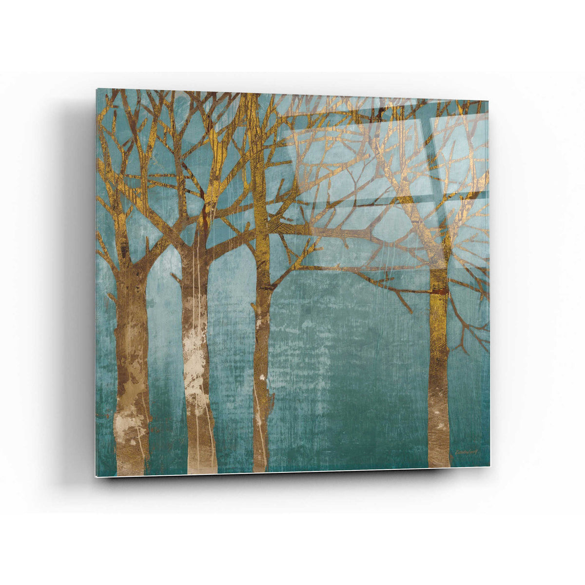 Epic Art 'Golden Day Turquoise' by Kathrine Lovell, Acrylic Glass Wall Art,36x36