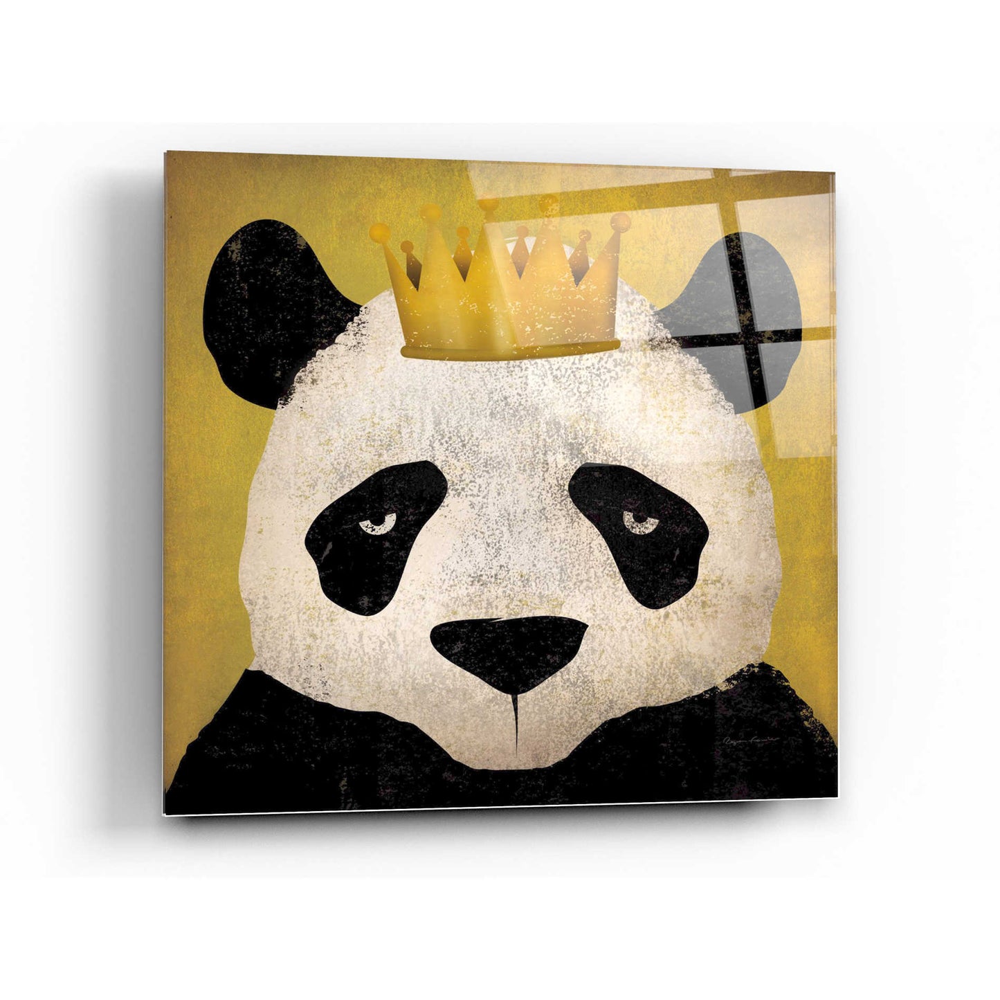 Epic Art 'Panda with Crown' by Ryan Fowler, Acrylic Glass Wall Art,36x36