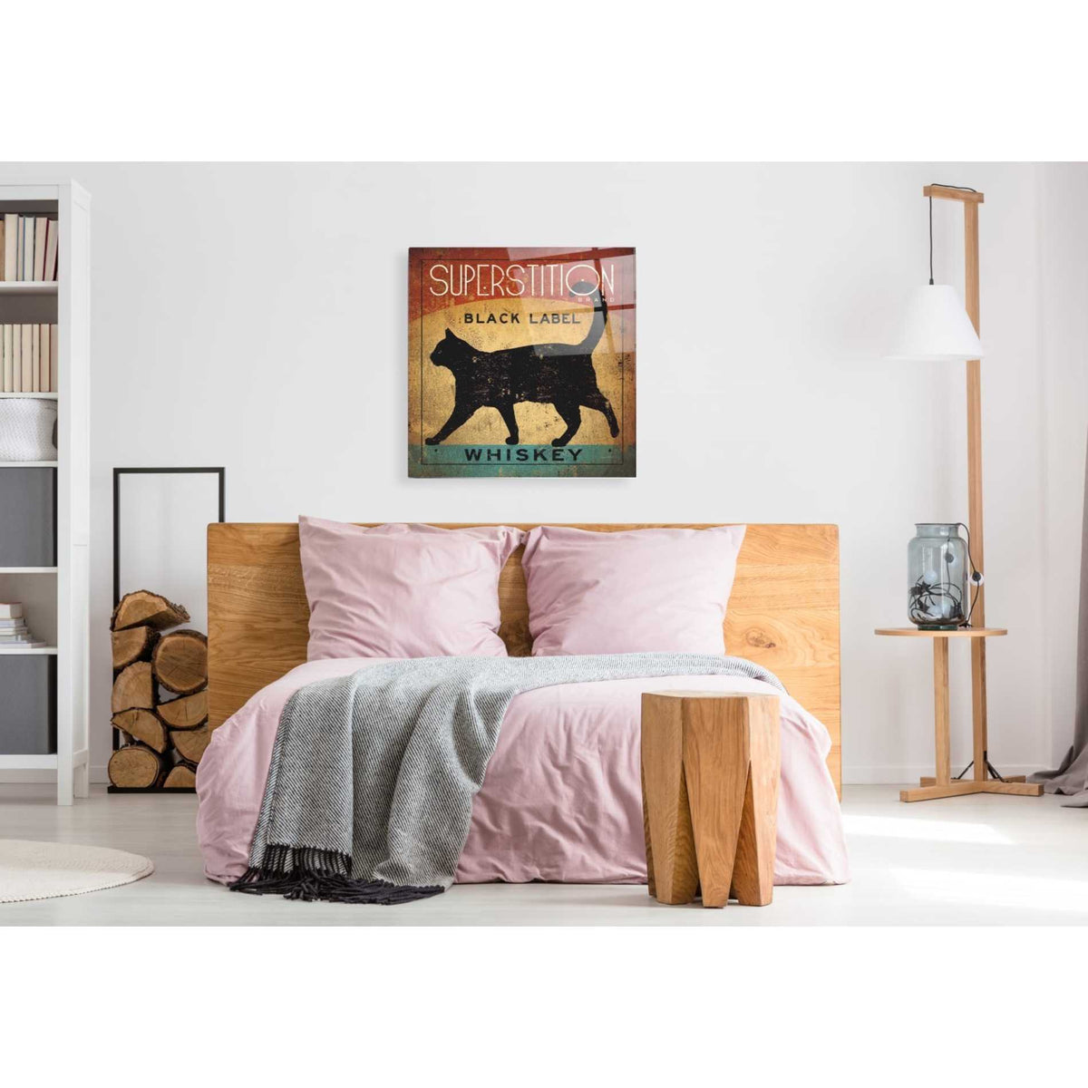 Epic Art 'Superstition Black Label Whiskey Cat' by Ryan Fowler, Acrylic Glass Wall Art,36x36