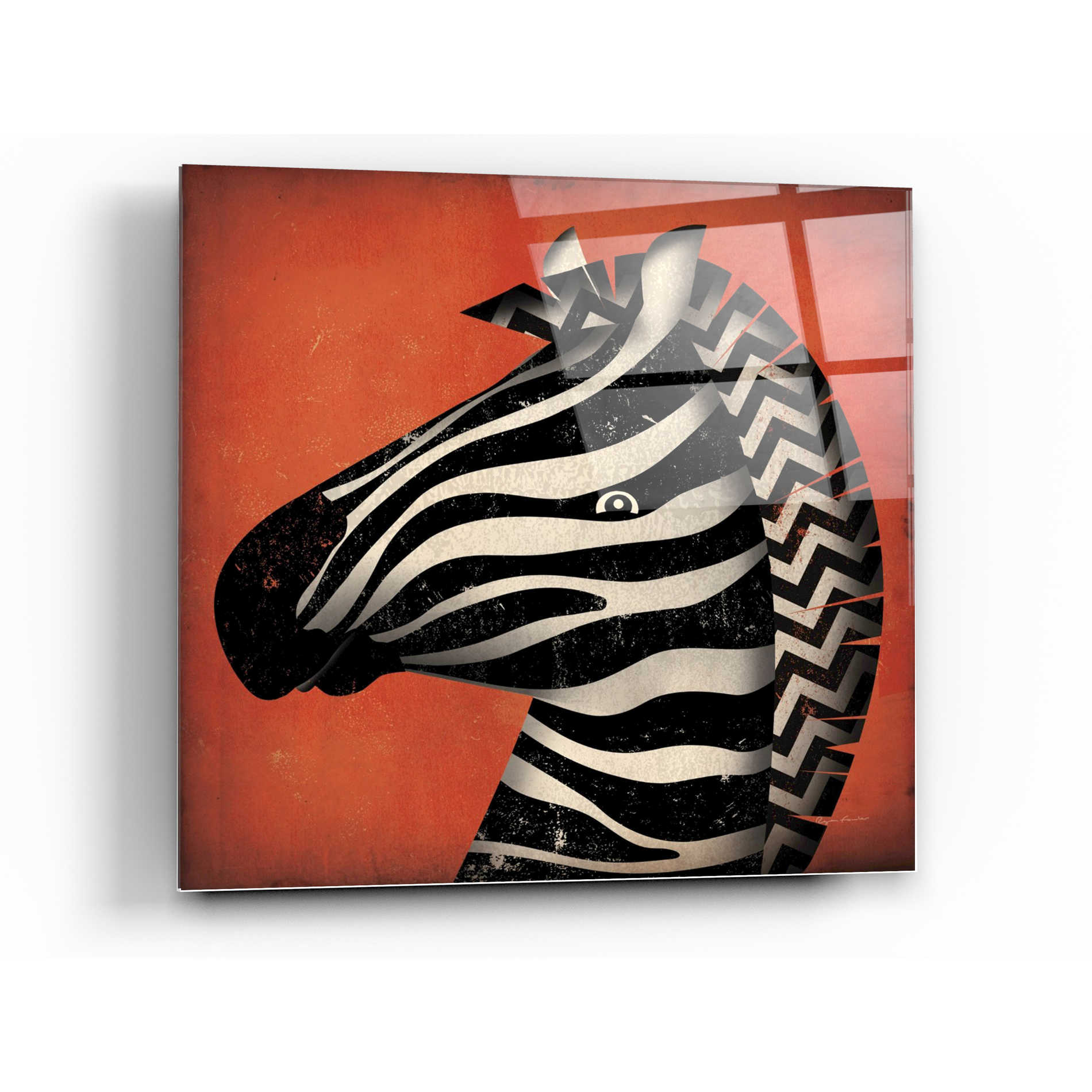 Epic Art 'Zebra Wow' by Ryan Fowler, Acrylic Glass Wall Art,36x36