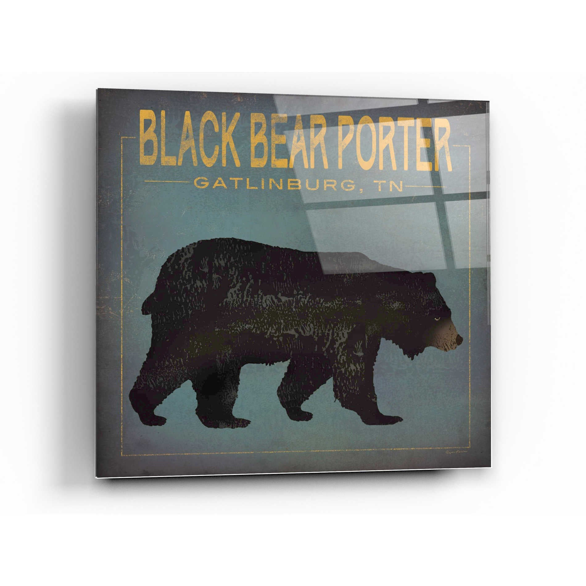 Epic Art 'Black Bear Porter' by Ryan Fowler, Acrylic Glass Wall Art,36x36