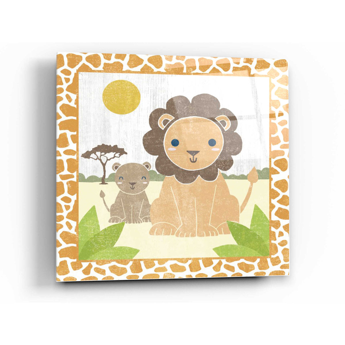 Epic Art 'Safari Fun Lion' by Moira Hershey, Acrylic Glass Wall Art,36x36