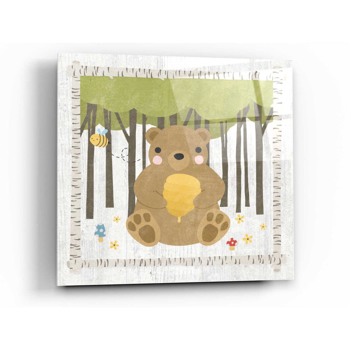 Epic Art 'Wood Hideaway Bear' by Moira Hershey, Acrylic Glass Wall Art,36x36