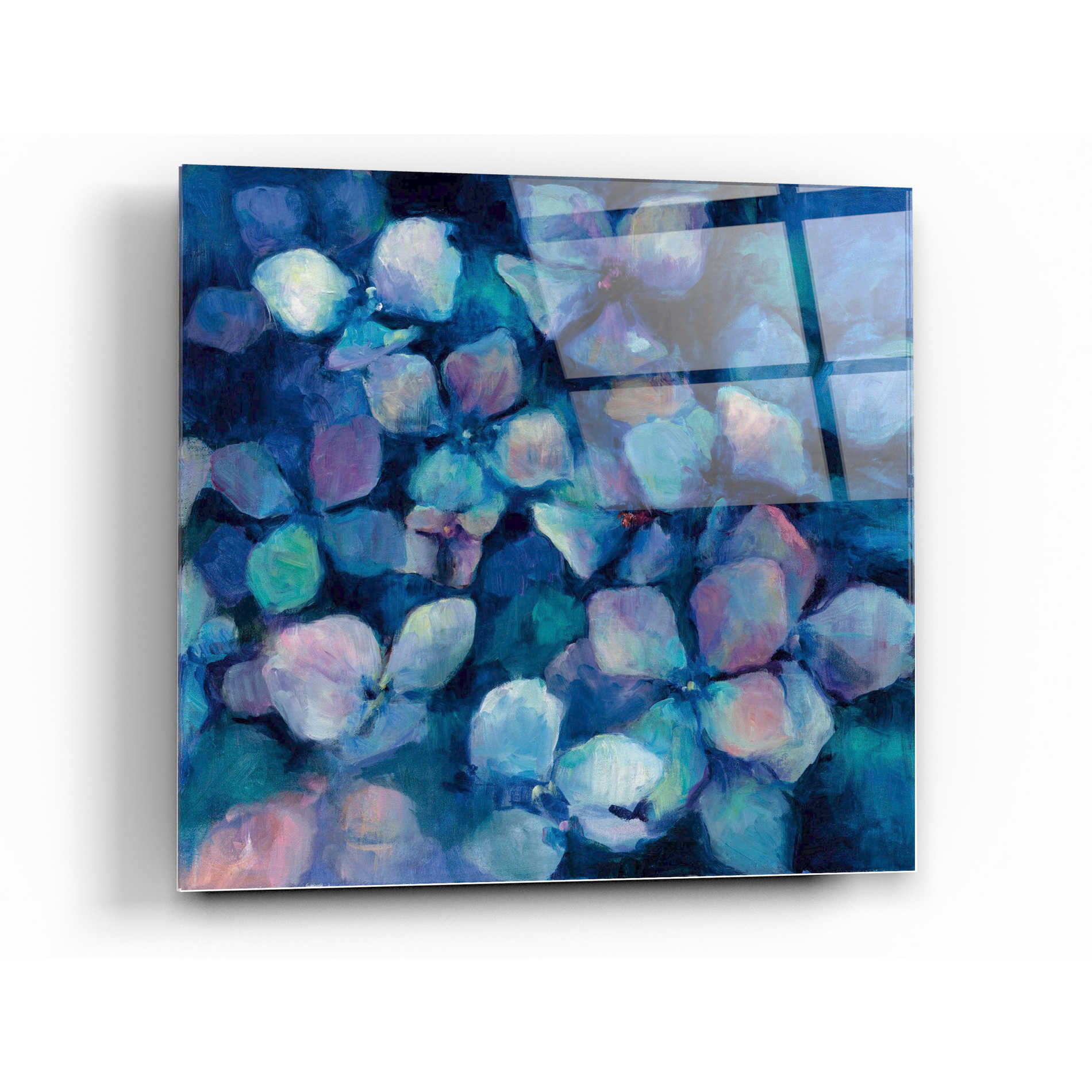 Epic Art 'Midnight Blue Hydrangeas' by Marilyn Hageman, Acrylic Glass Wall Art,36x36