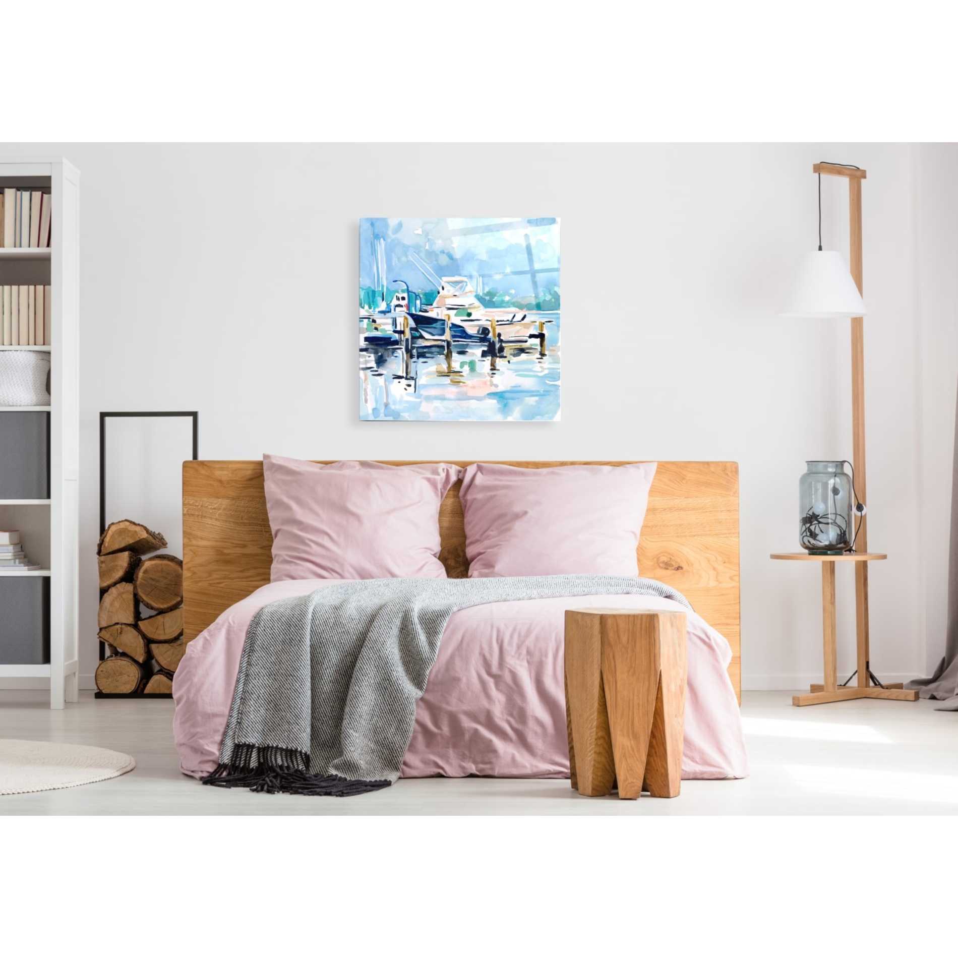 Epic Art 'Watercolor Marina II' by Emma Scarvey Acrylic Glass Wall Art,36x36