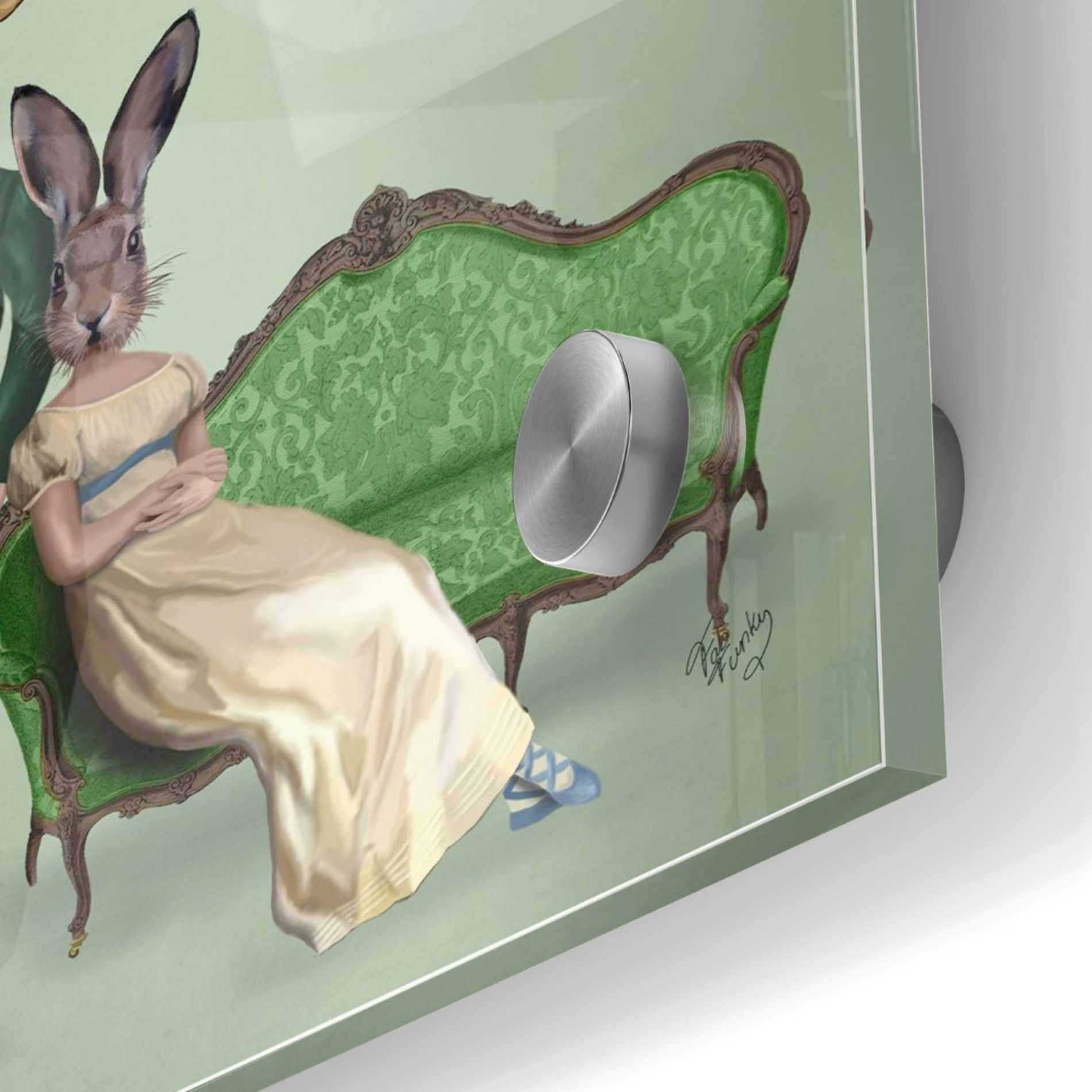 Epic Art 'Mr Deer and Mrs Rabbit' by Fab Funky Acrylic Glass Wall Art,36x36
